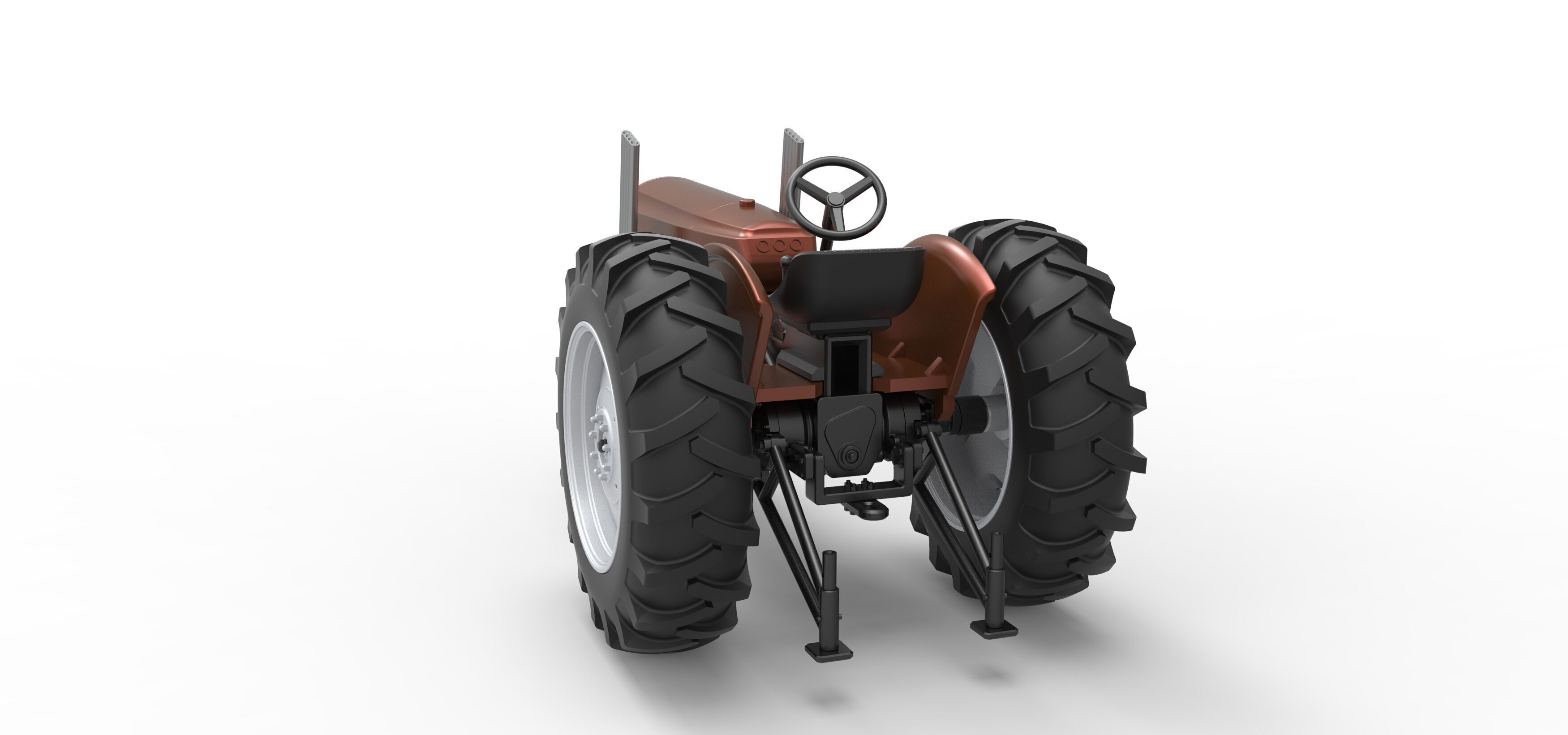 Vintage Small block Pulling tractor Version 4 Scale 1 to 25 3D print model_14