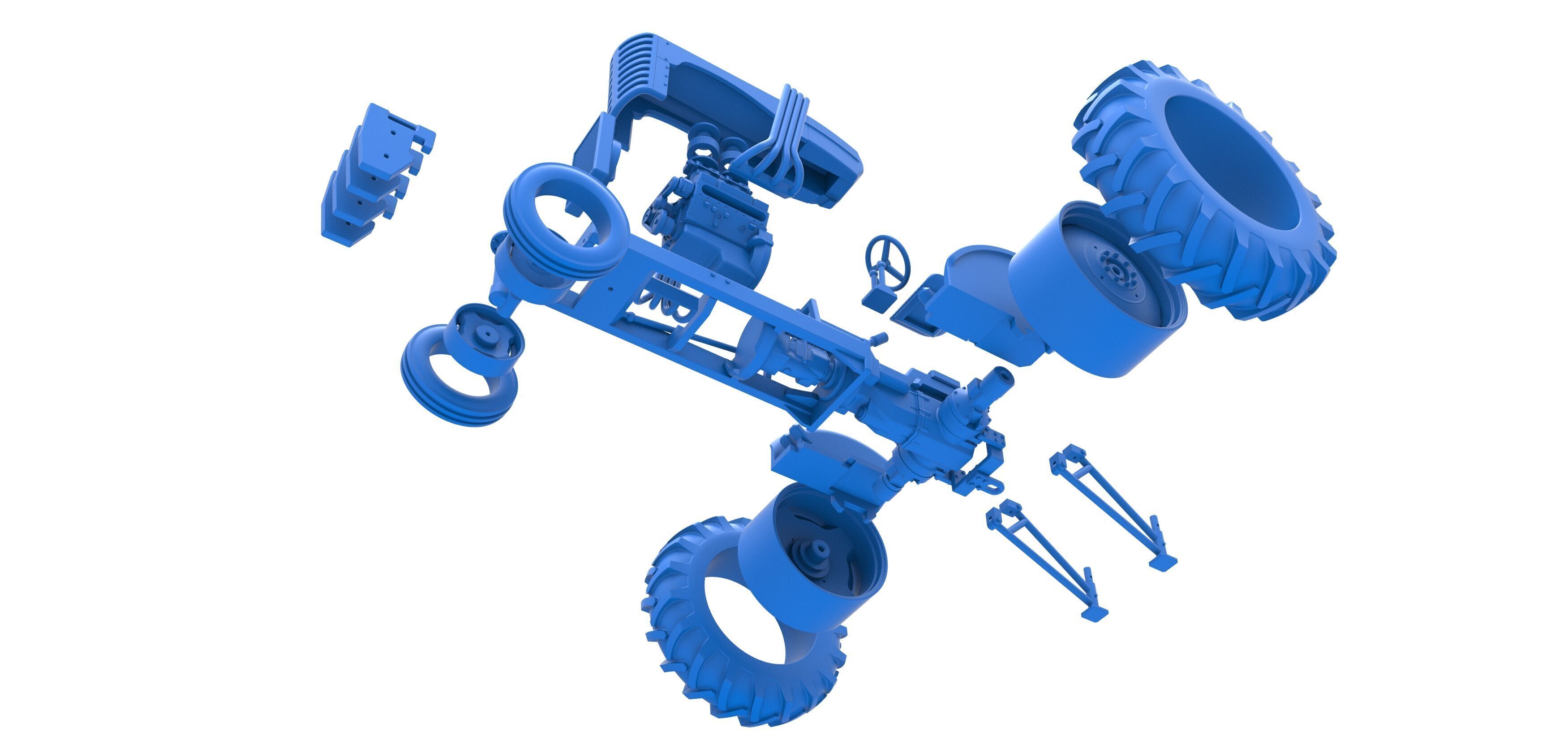 Vintage Small block Pulling tractor Version 4 Scale 1 to 25 3D print model_45