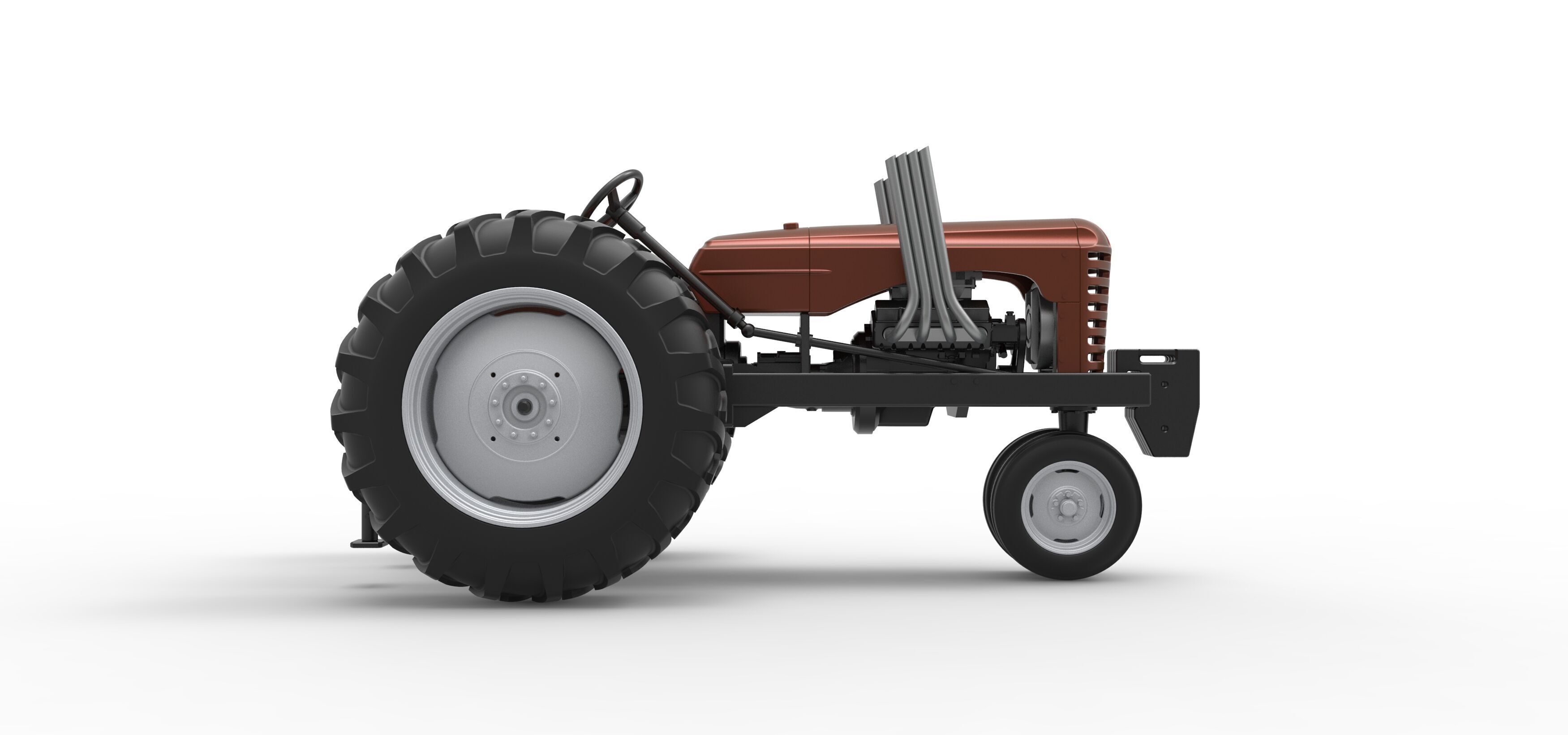 Vintage Small block Pulling tractor Version 4 Scale 1 to 25 3D print model_19