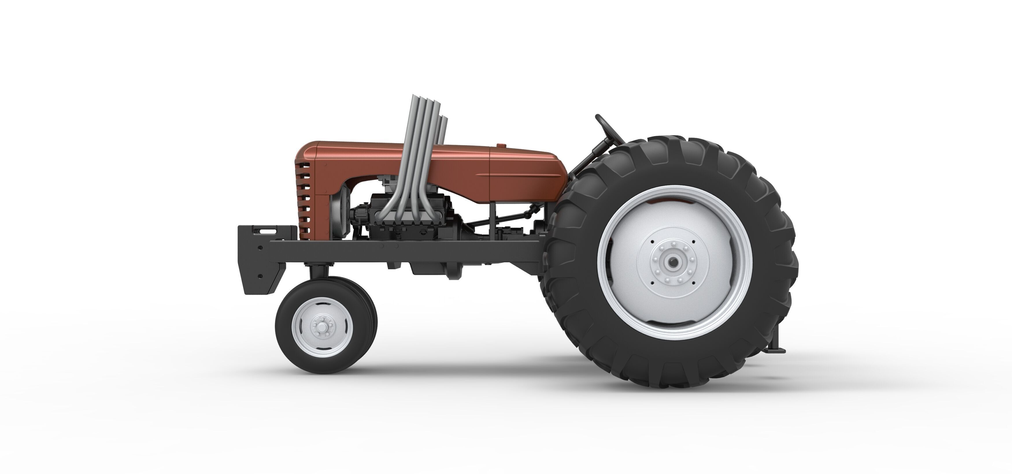 Vintage Small block Pulling tractor Version 4 Scale 1 to 25 3D print model_9