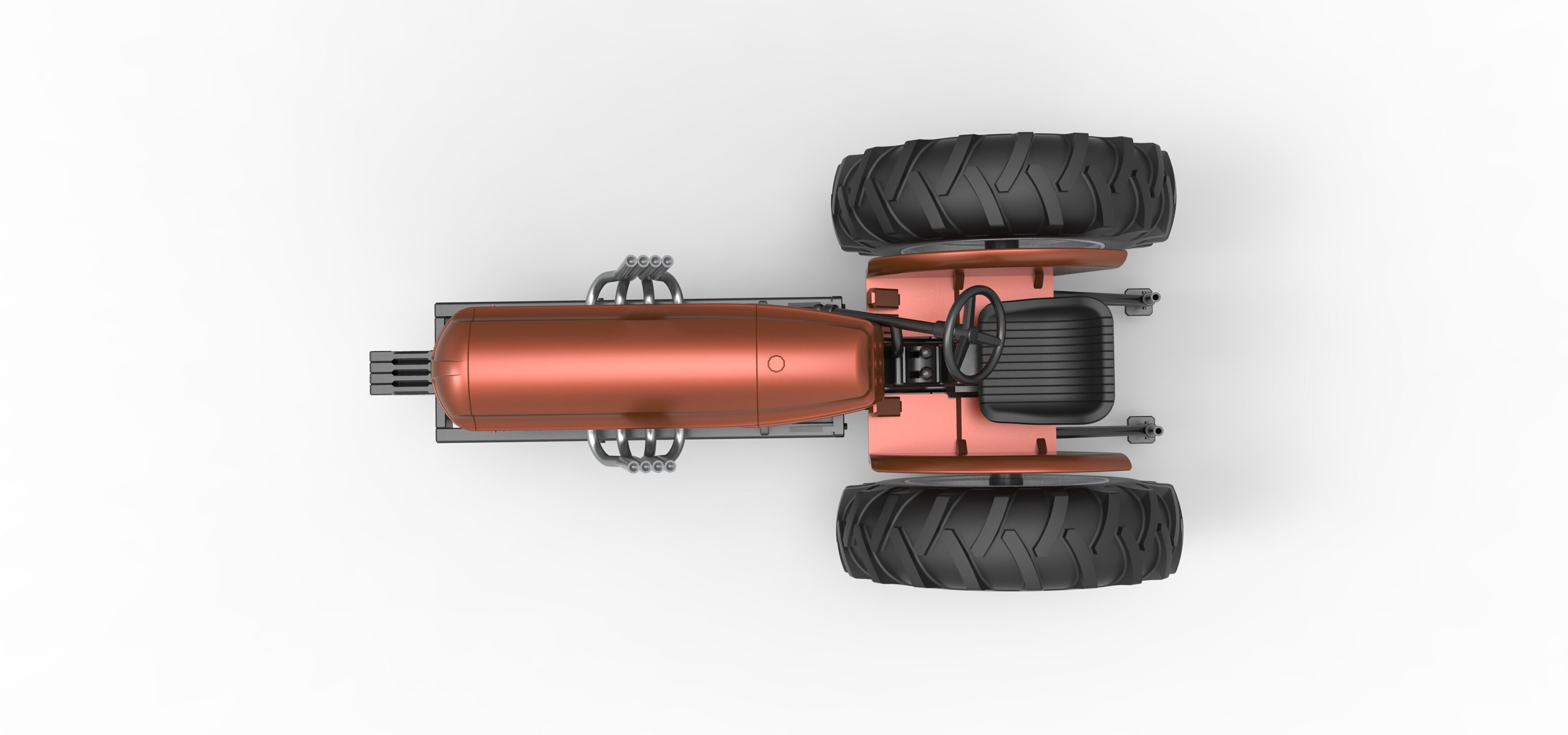 Vintage Small block Pulling tractor Version 4 Scale 1 to 25 3D print model_11