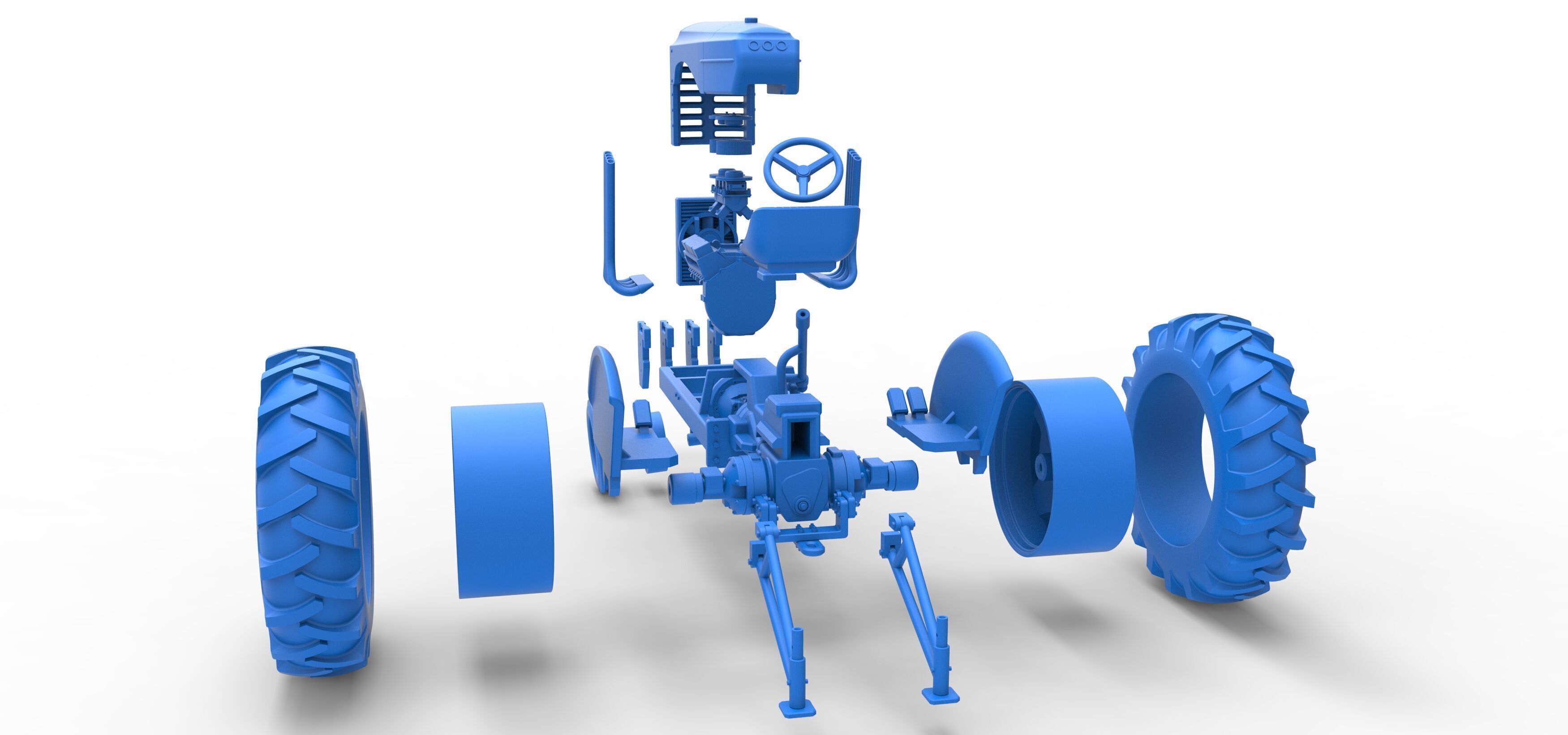 Vintage Small block Pulling tractor Version 4 Scale 1 to 25 3D print model_50