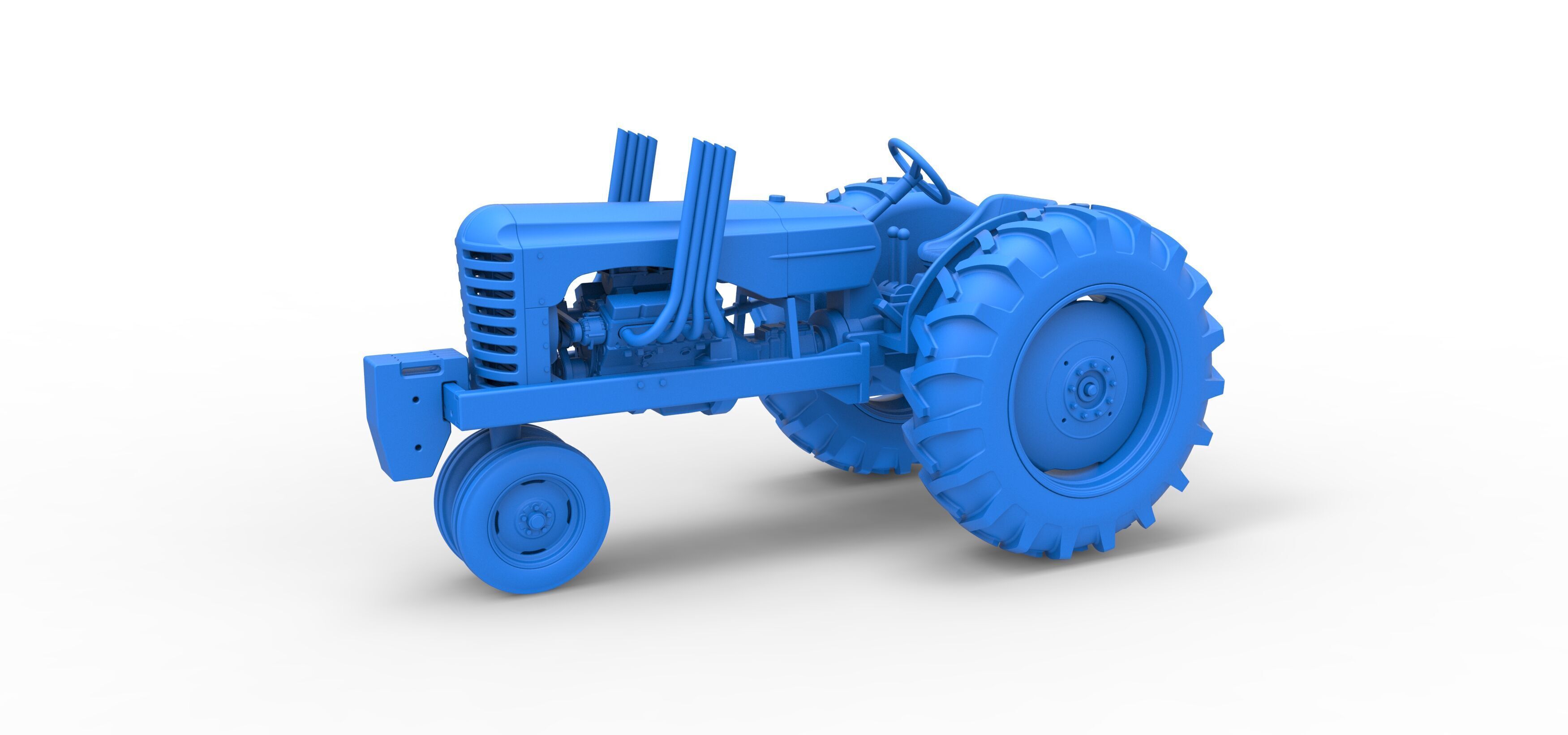 Vintage Small block Pulling tractor Version 4 Scale 1 to 25 3D print model_22