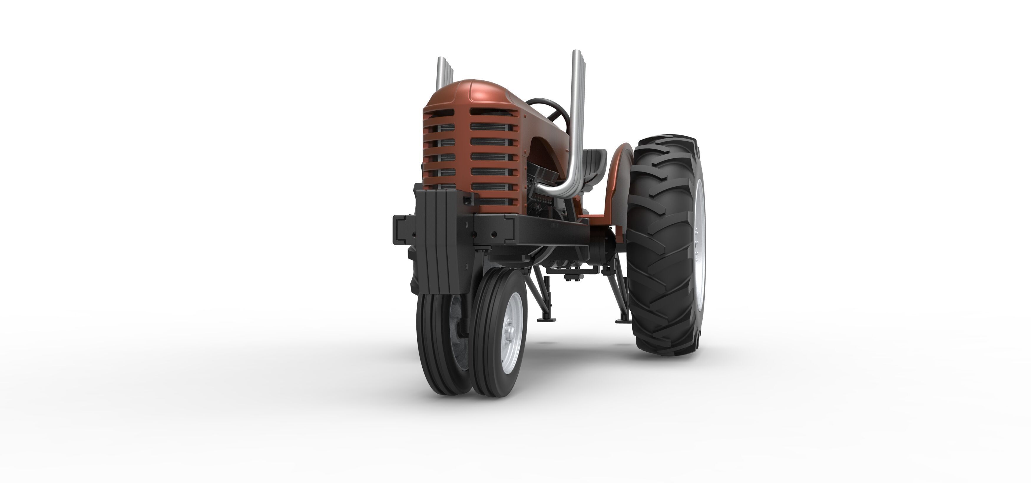 Vintage Small block Pulling tractor Version 4 Scale 1 to 25 3D print model_6