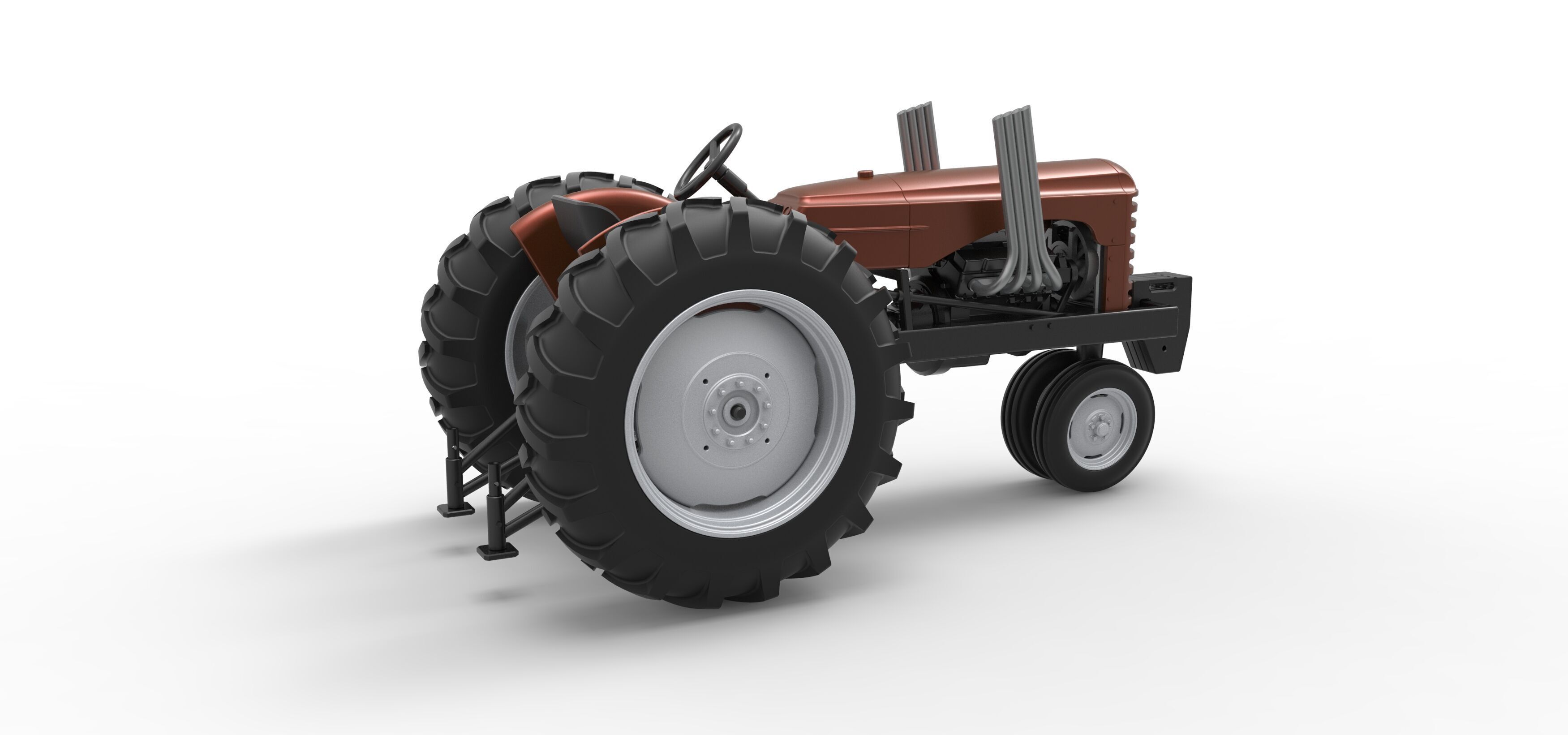 Vintage Small block Pulling tractor Version 4 Scale 1 to 25 3D print model_18