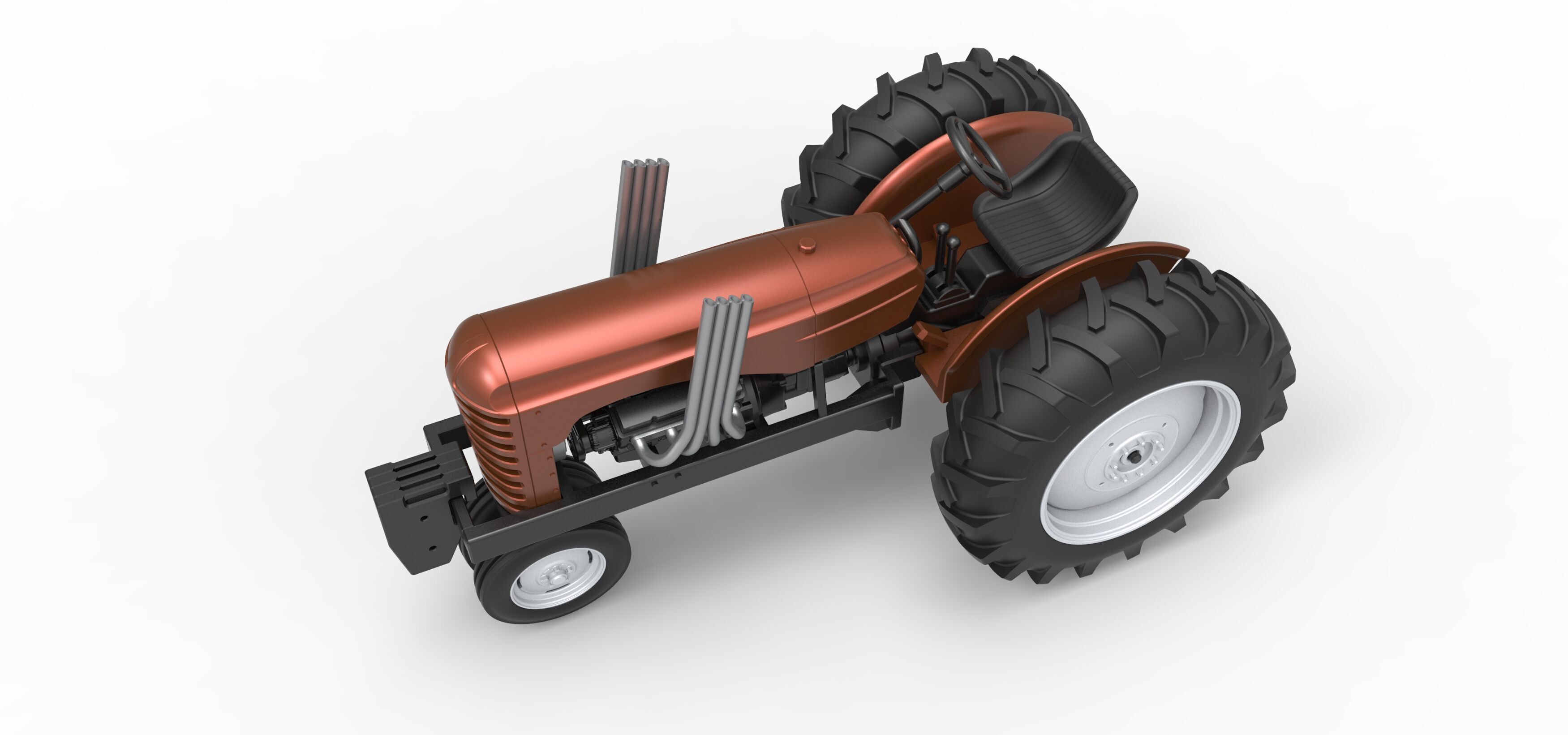 Vintage Small block Pulling tractor Version 4 Scale 1 to 25 3D print model_4