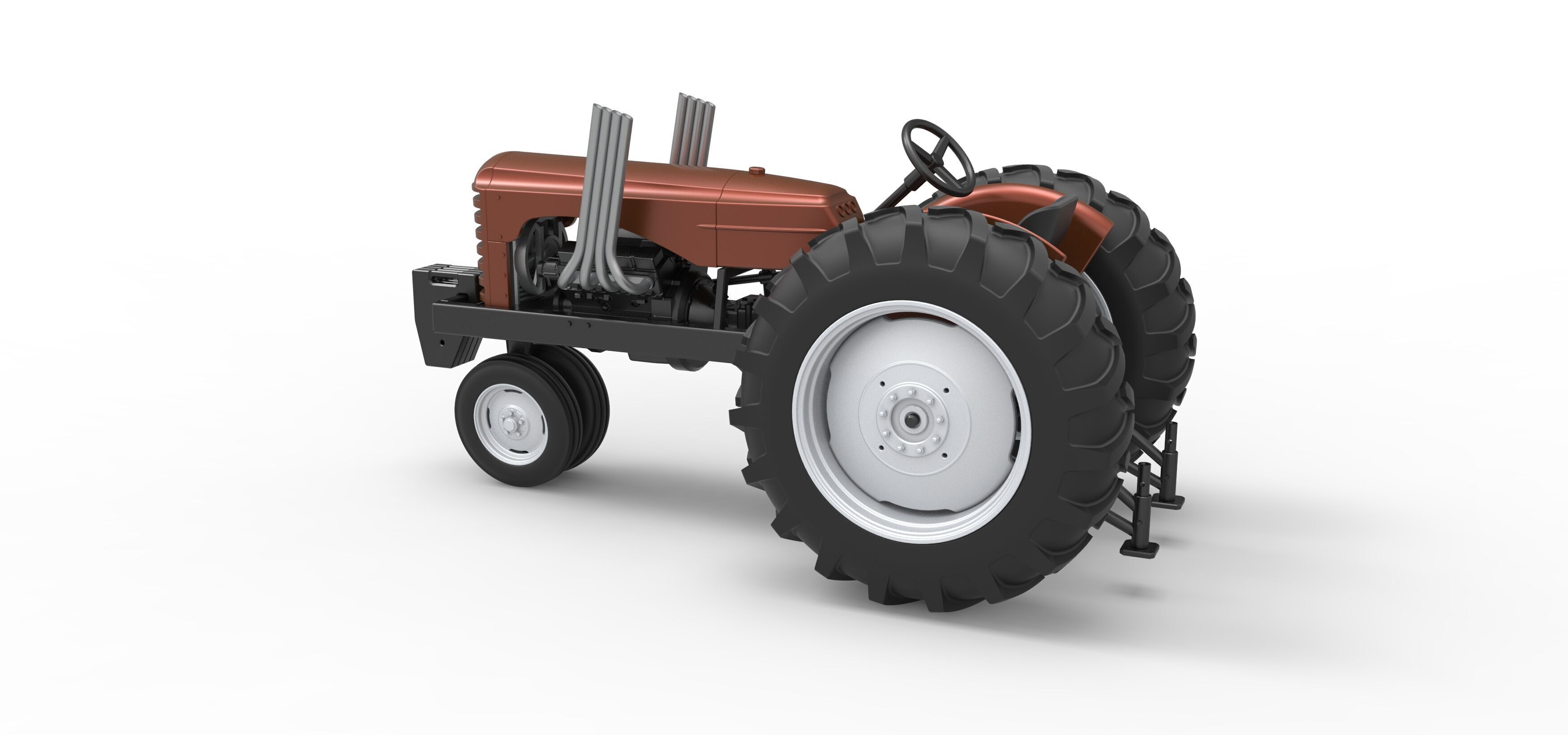 Vintage Small block Pulling tractor Version 4 Scale 1 to 25 3D print model_12