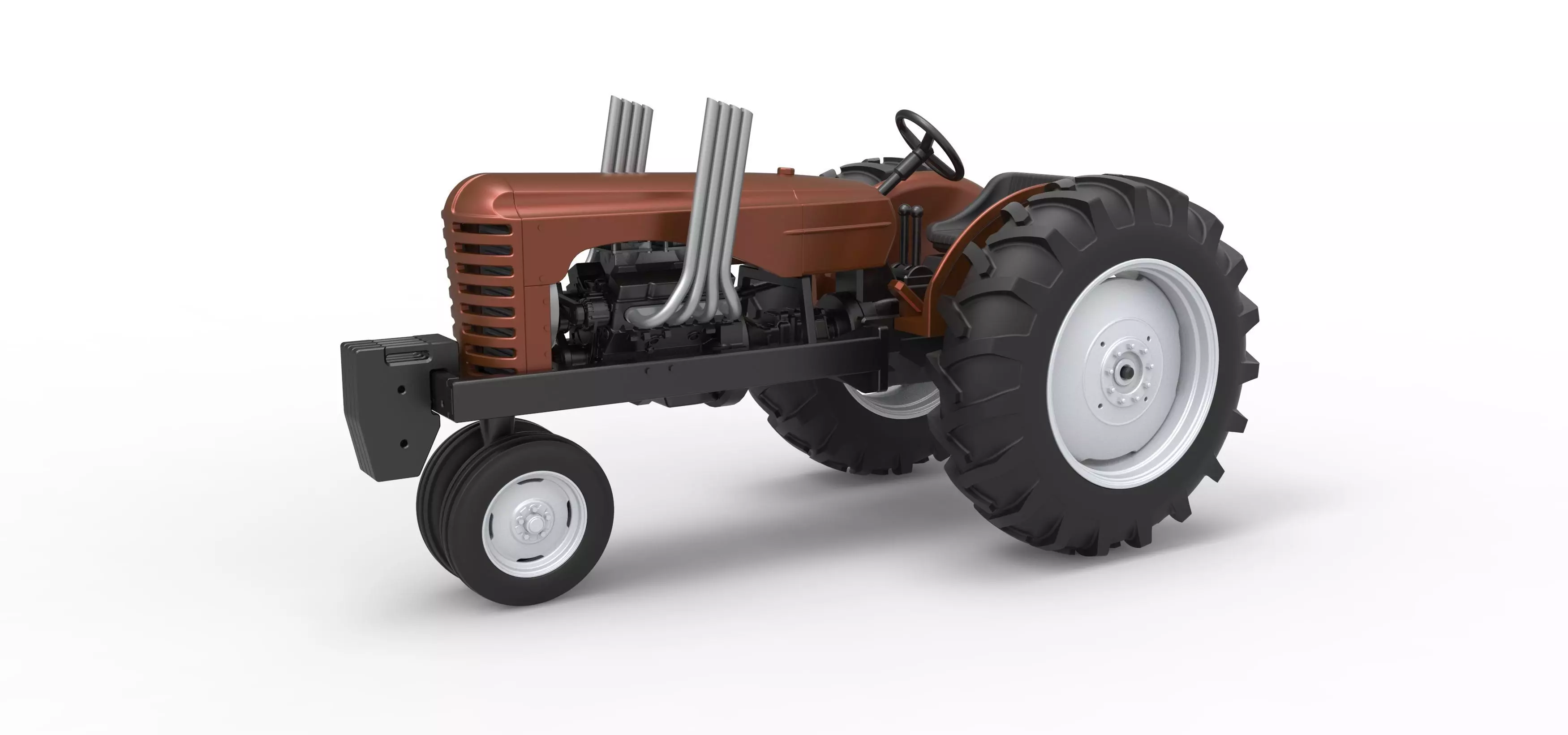 Vintage Small block Pulling tractor Version 4 Scale 1 to 25 3D print model_0