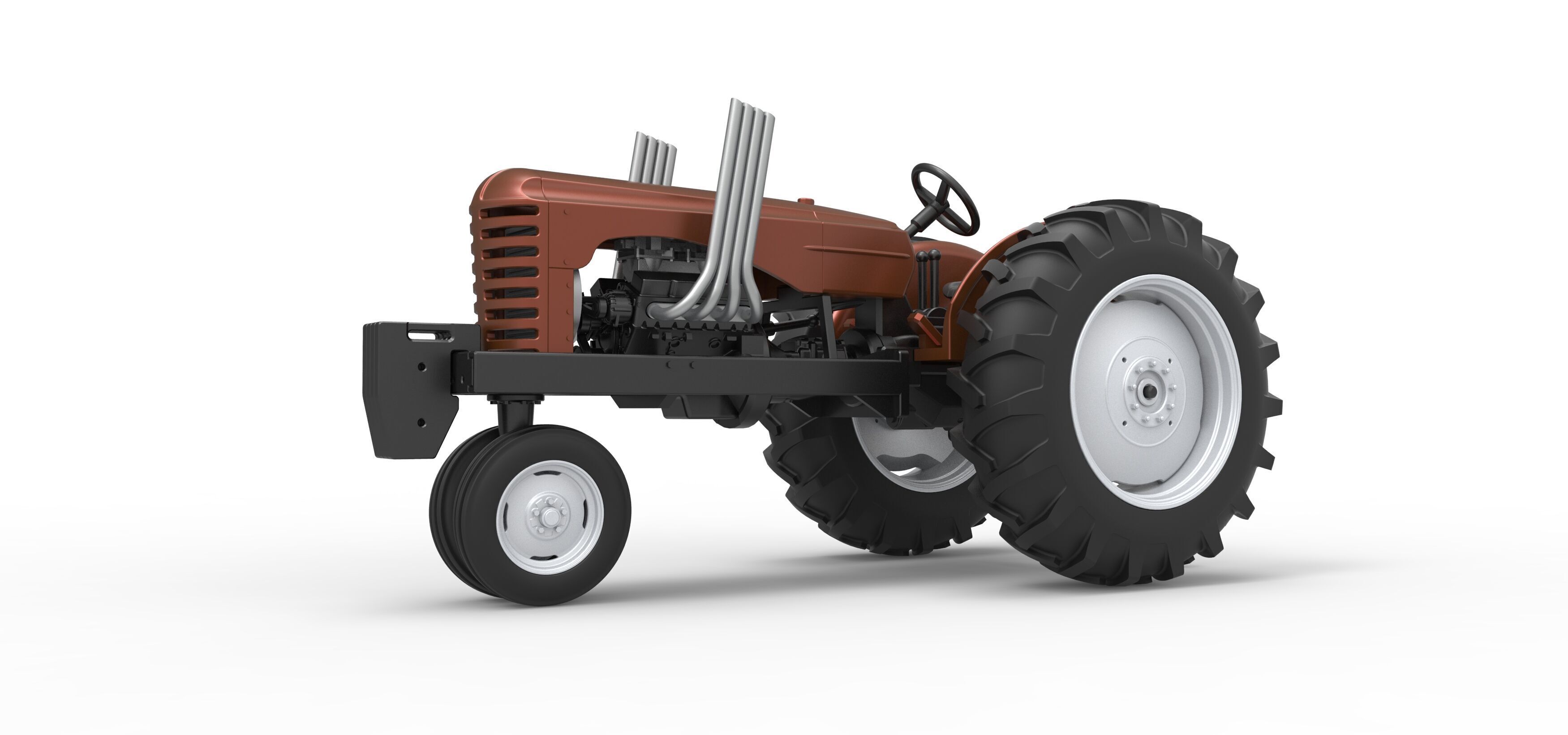 Vintage Small block Pulling tractor Version 4 Scale 1 to 25 3D print model_2