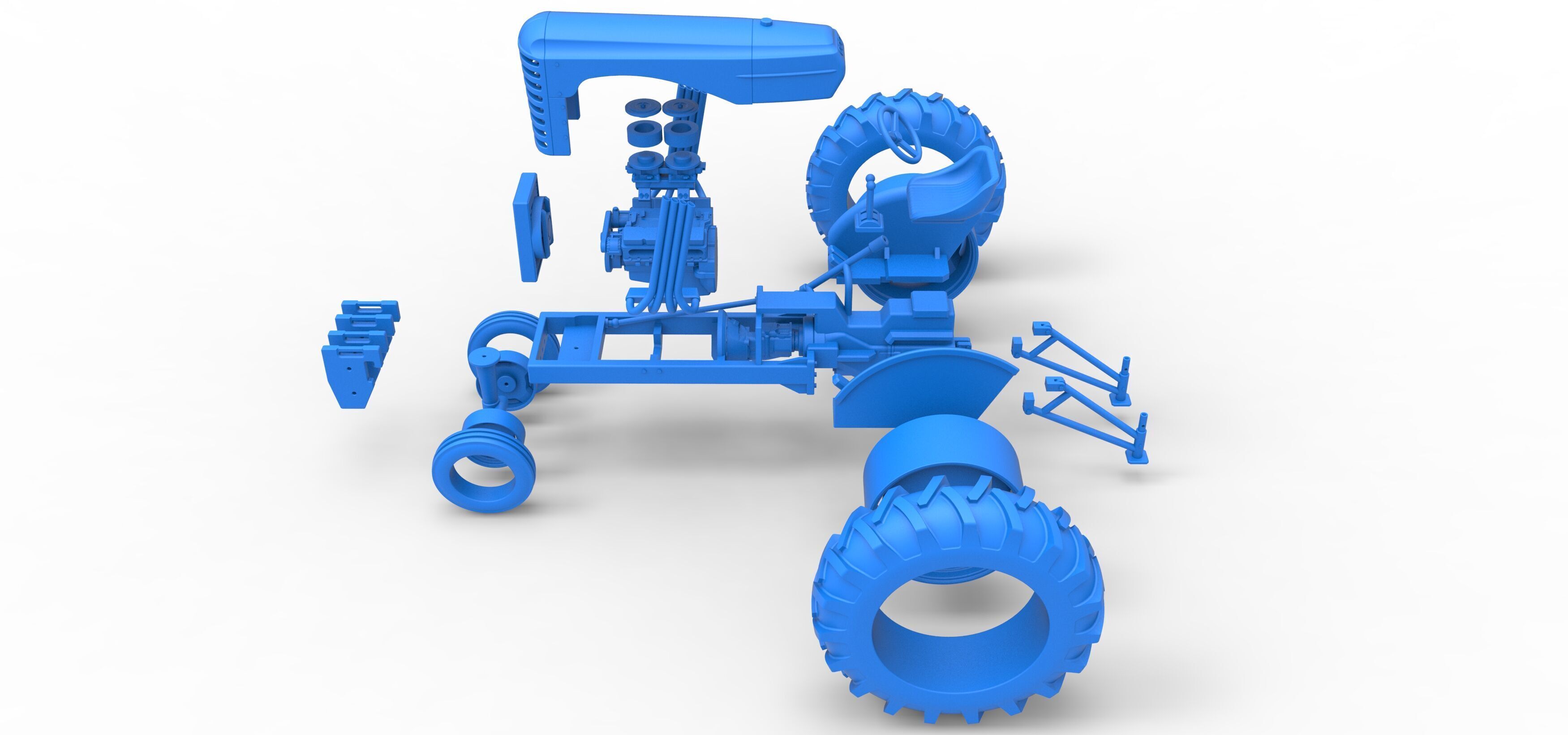 Vintage Small block Pulling tractor Version 4 Scale 1 to 25 3D print model_48