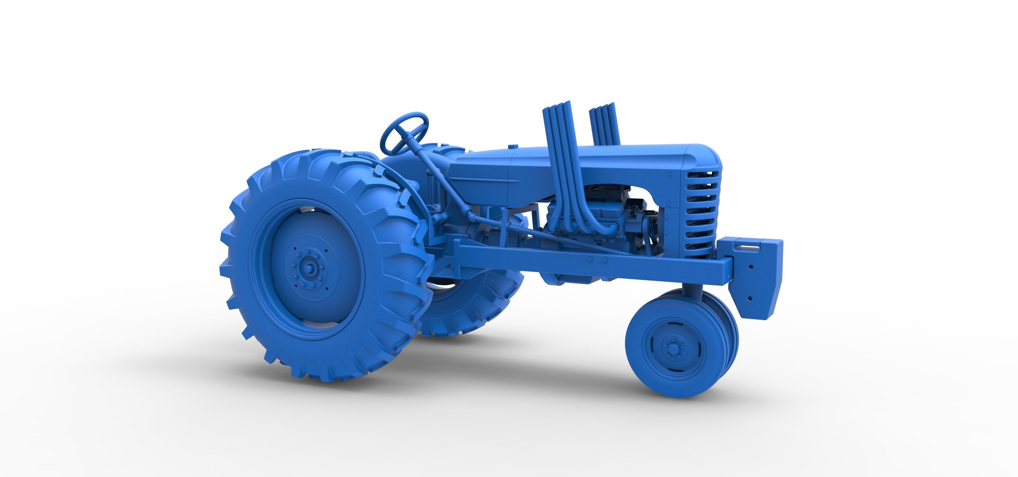 Vintage Small block Pulling tractor Version 4 Scale 1 to 25 3D print model_41