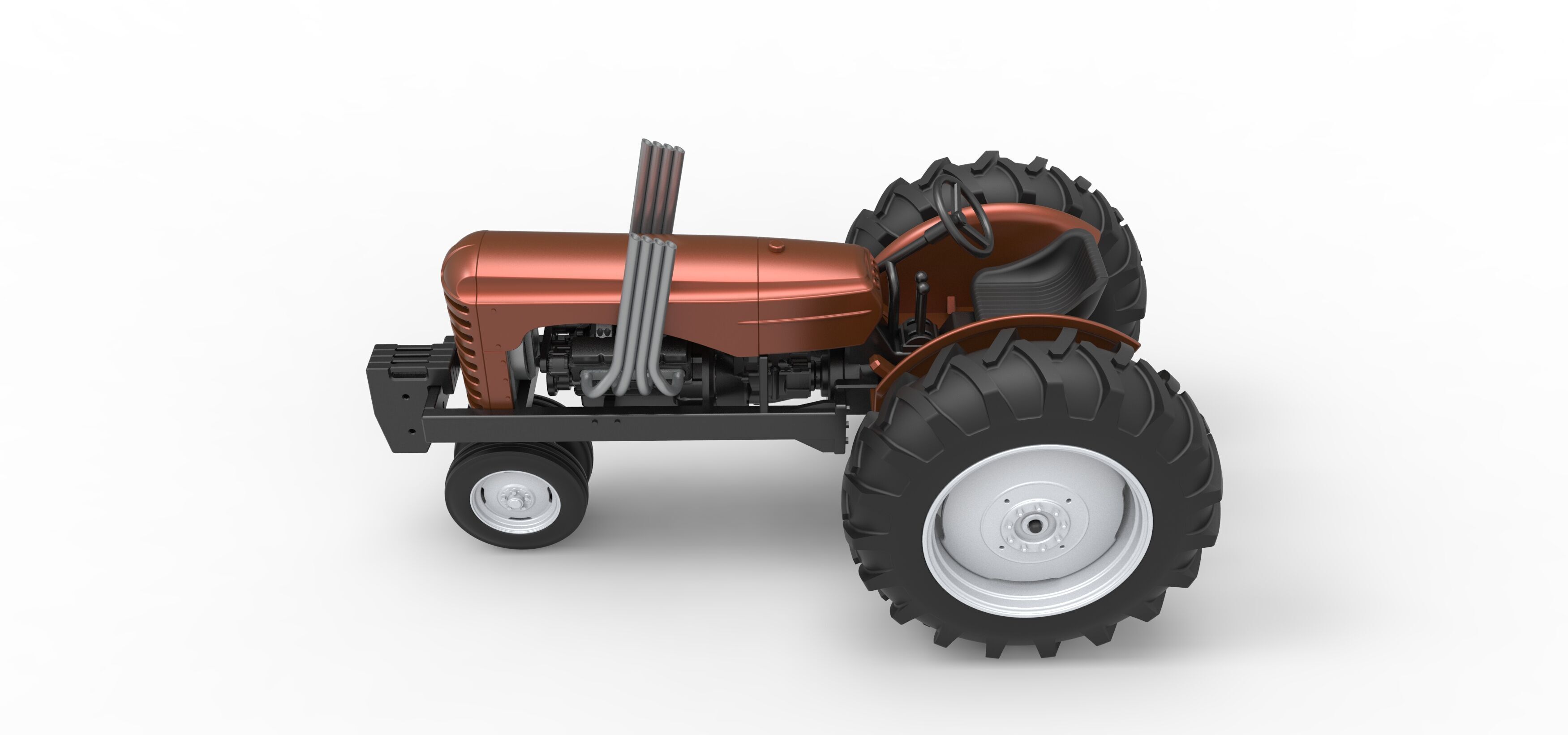 Vintage Small block Pulling tractor Version 4 Scale 1 to 25 3D print model_10