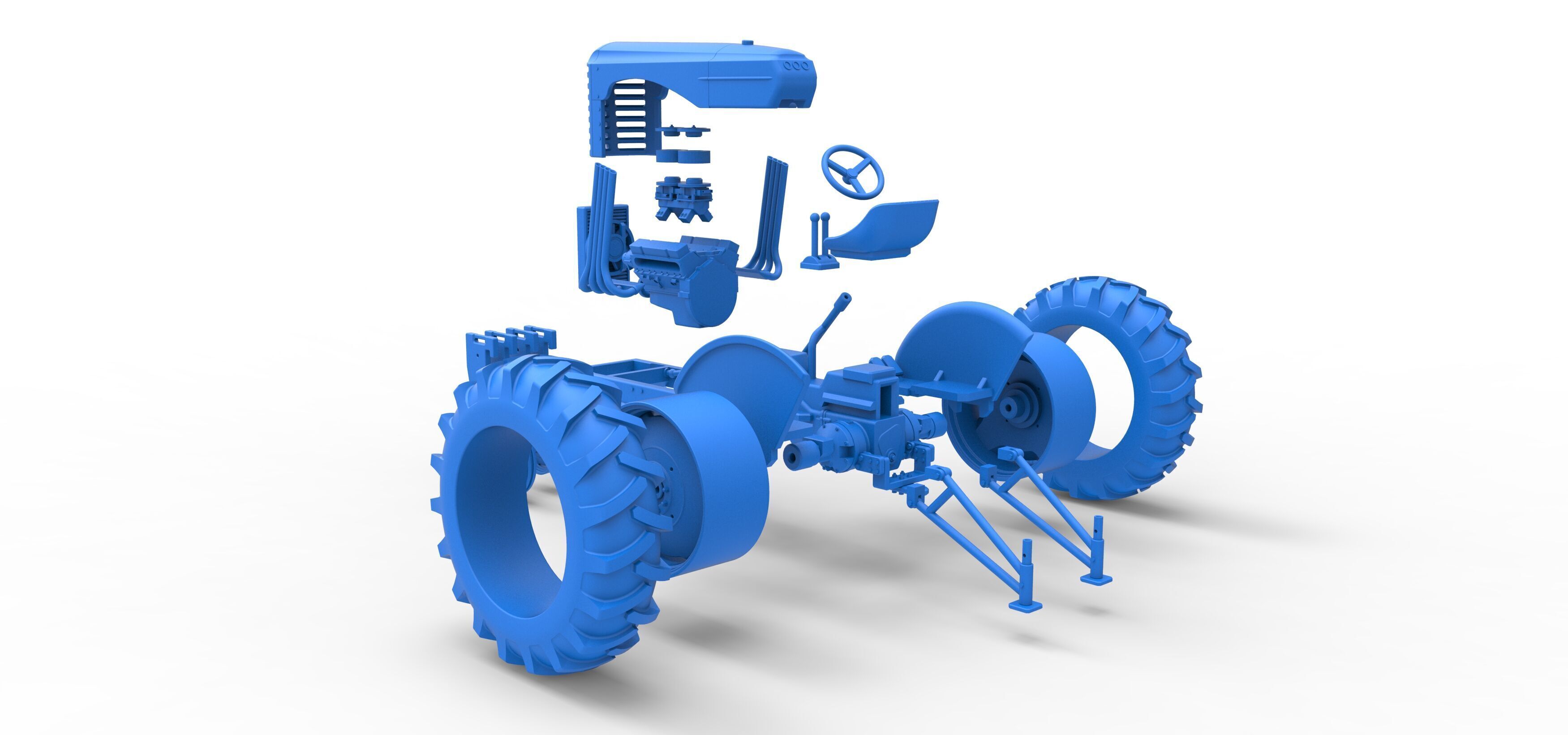 Vintage Small block Pulling tractor Version 4 Scale 1 to 25 3D print model_49