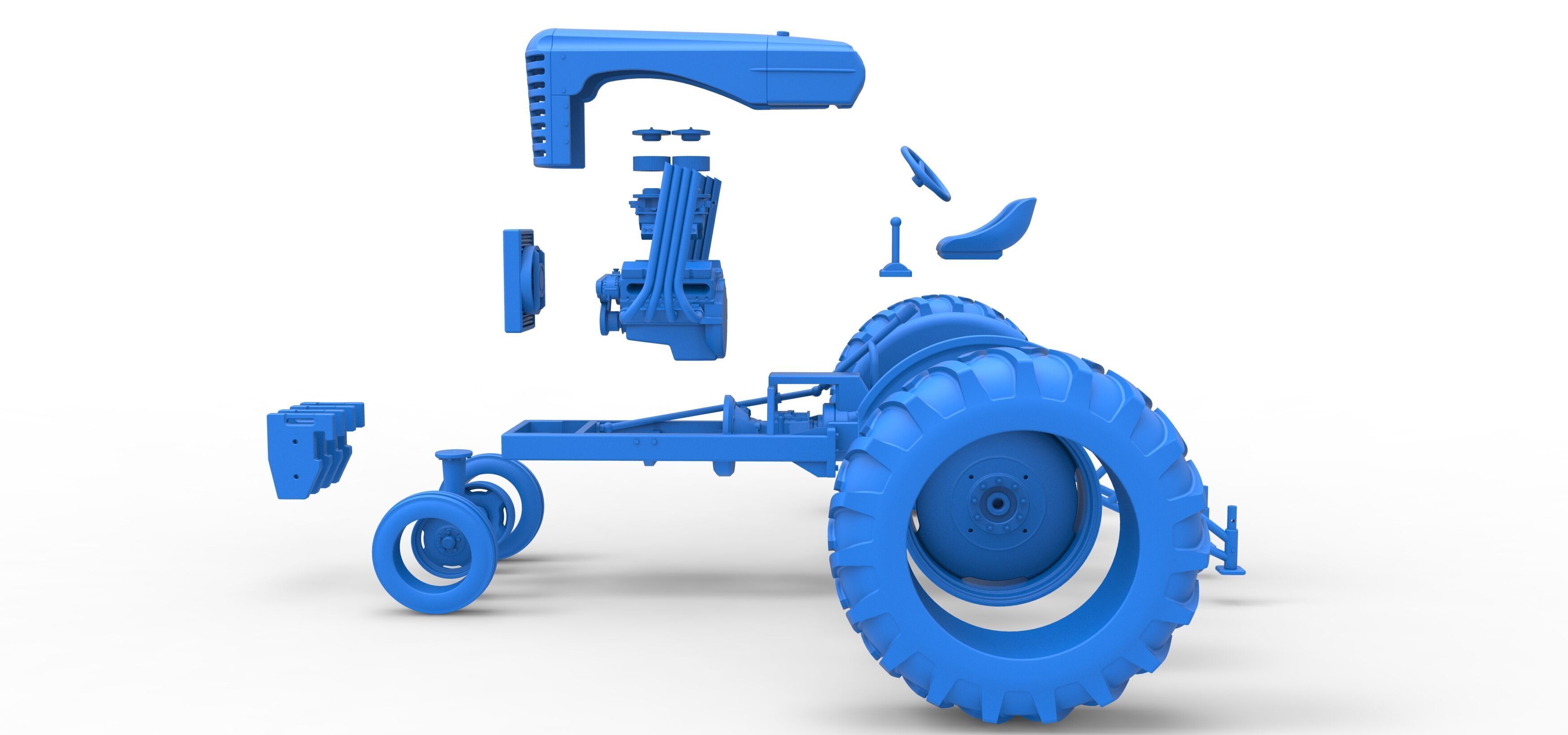 Vintage Small block Pulling tractor Version 4 Scale 1 to 25 3D print model_47