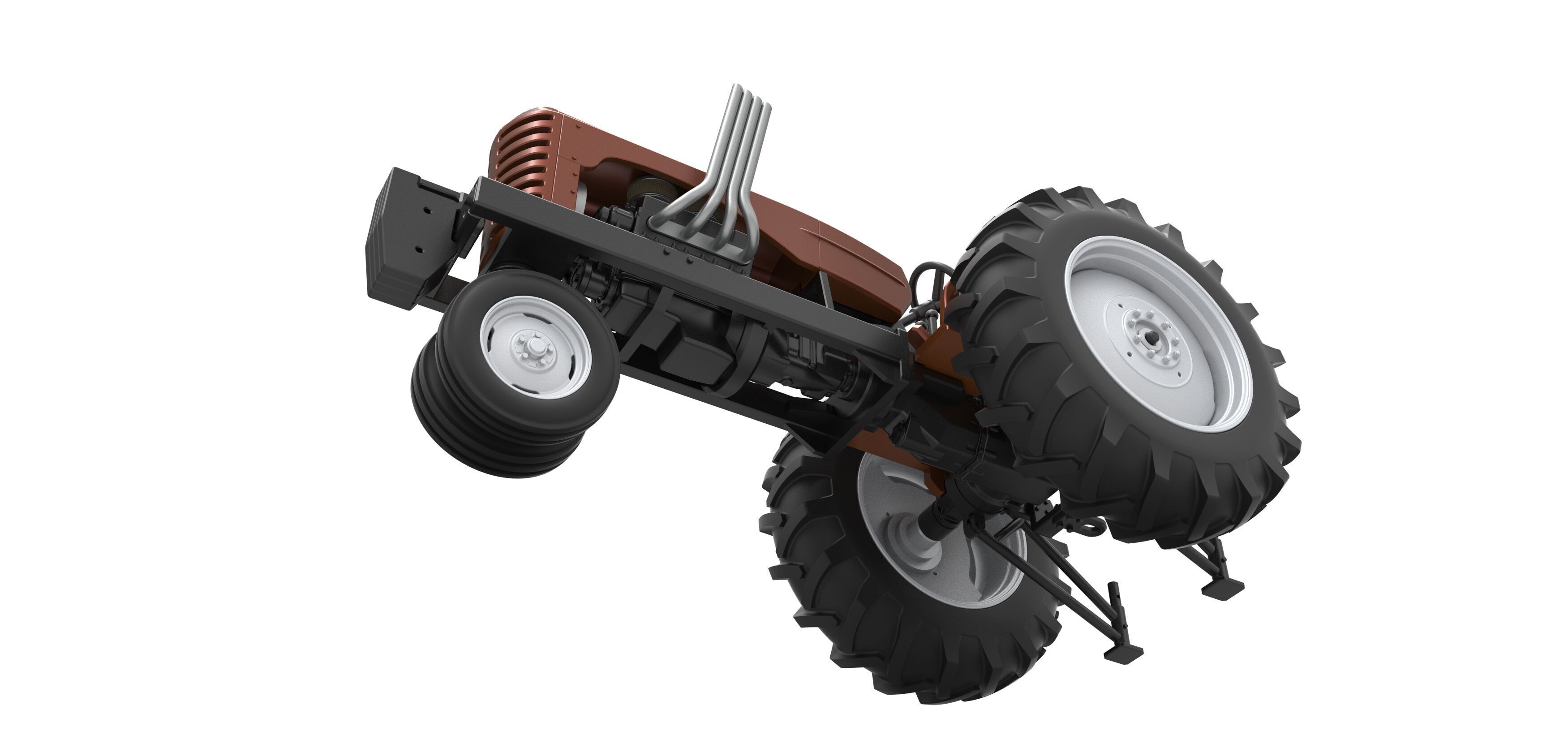 Vintage Small block Pulling tractor Version 4 Scale 1 to 25 3D print model_3