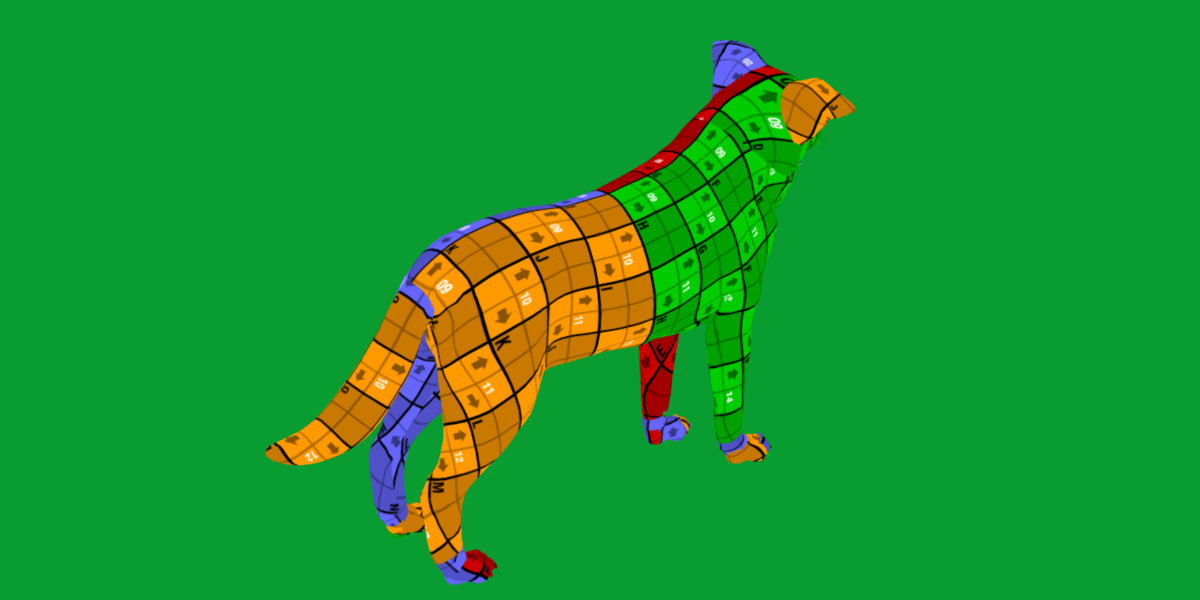 Blue Merle Border Collie Dog Low-poly 3D model_10