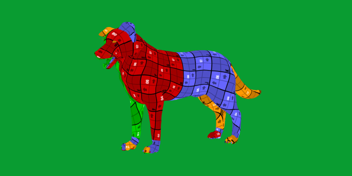 Blue Merle Border Collie Dog Low-poly 3D model_3