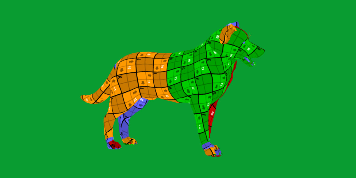 Blue Merle Border Collie Dog Low-poly 3D model_6