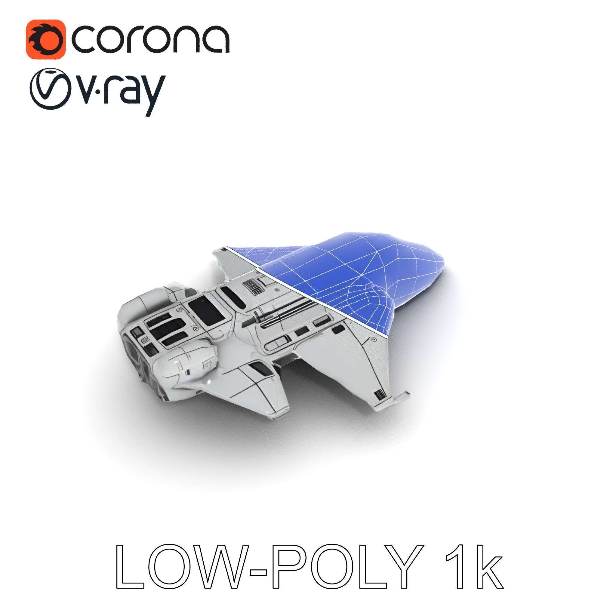 Futuristic Spaceship Model Pack Low-poly 3D model_27