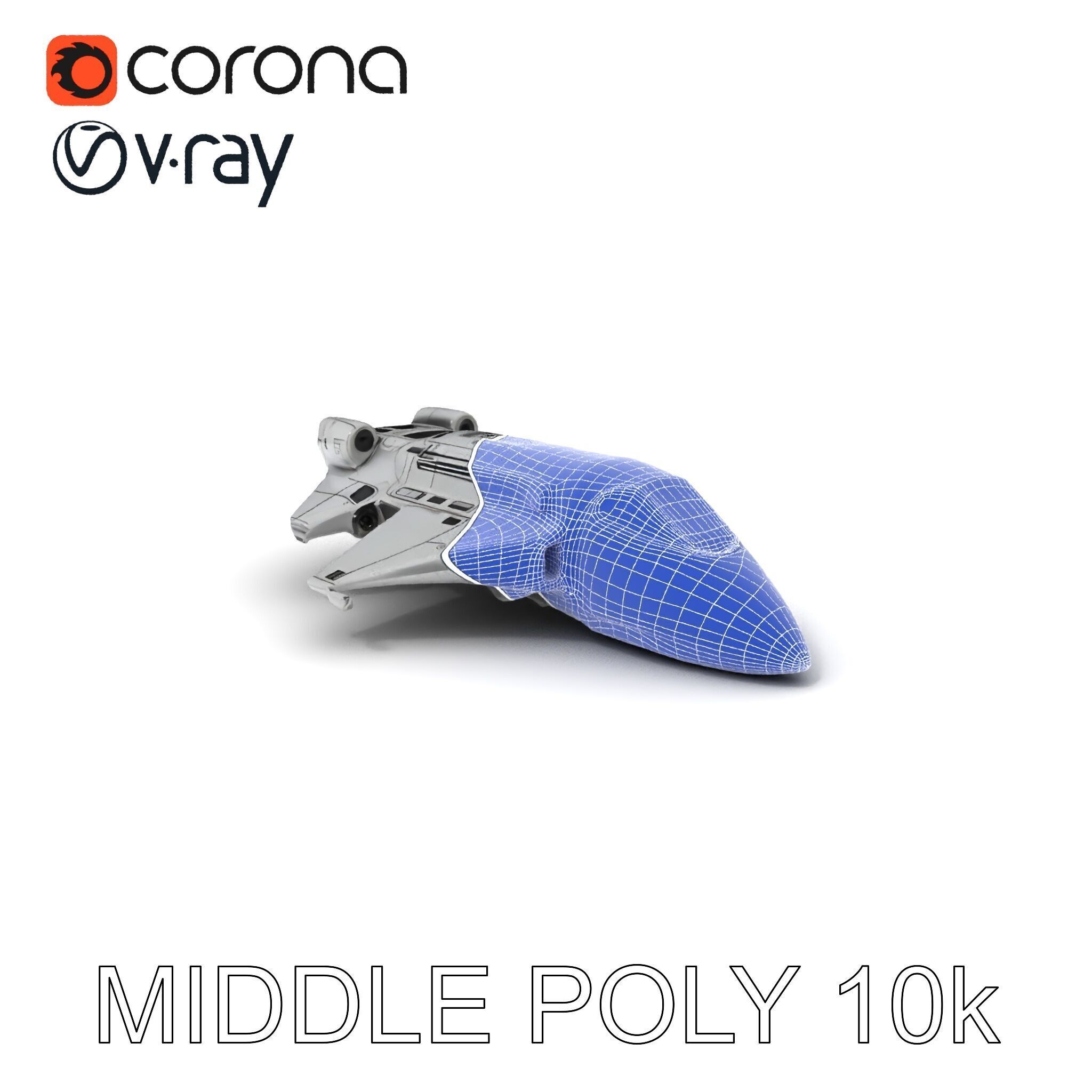 Futuristic Spaceship Model Pack Low-poly 3D model_29