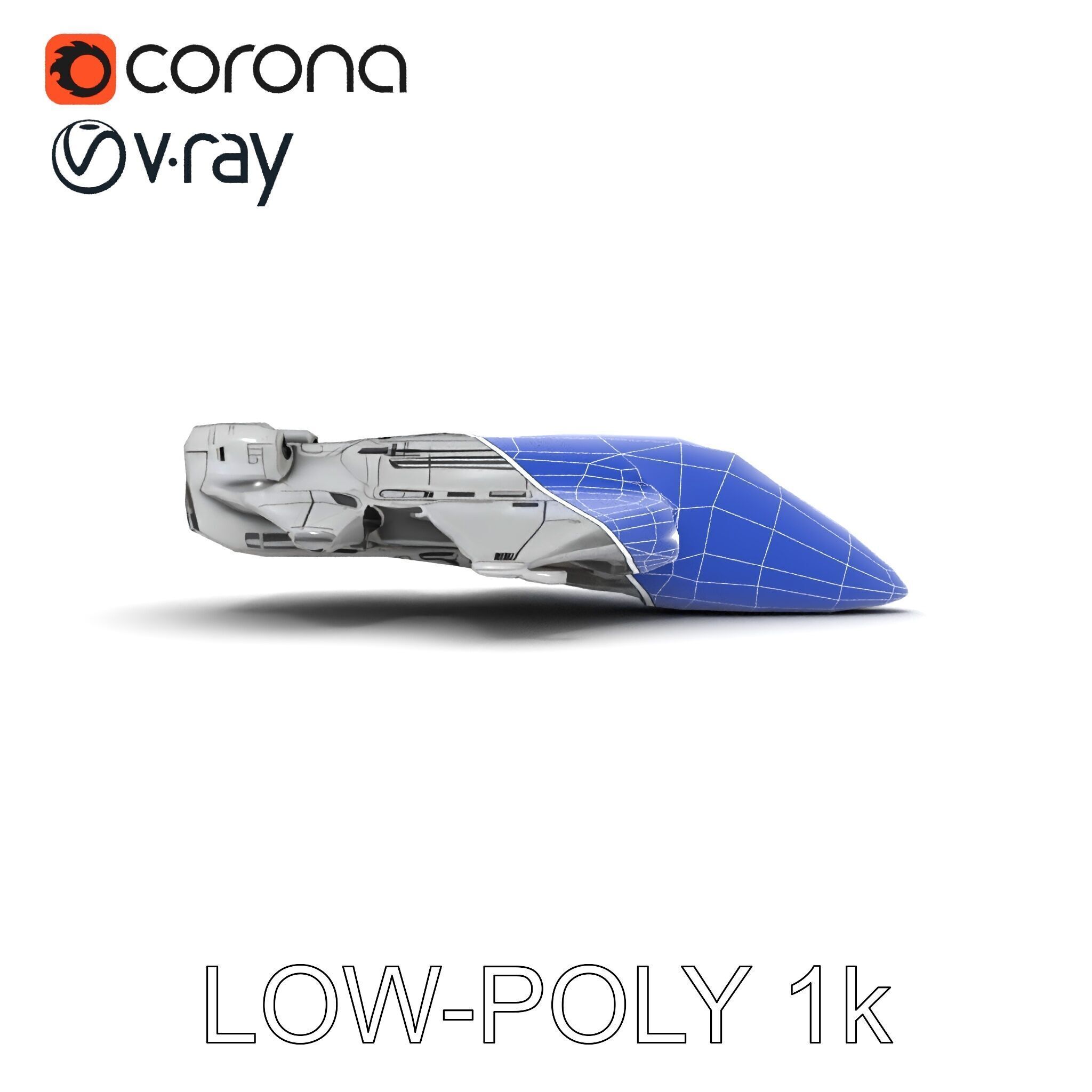 Futuristic Spaceship Model Pack Low-poly 3D model_20