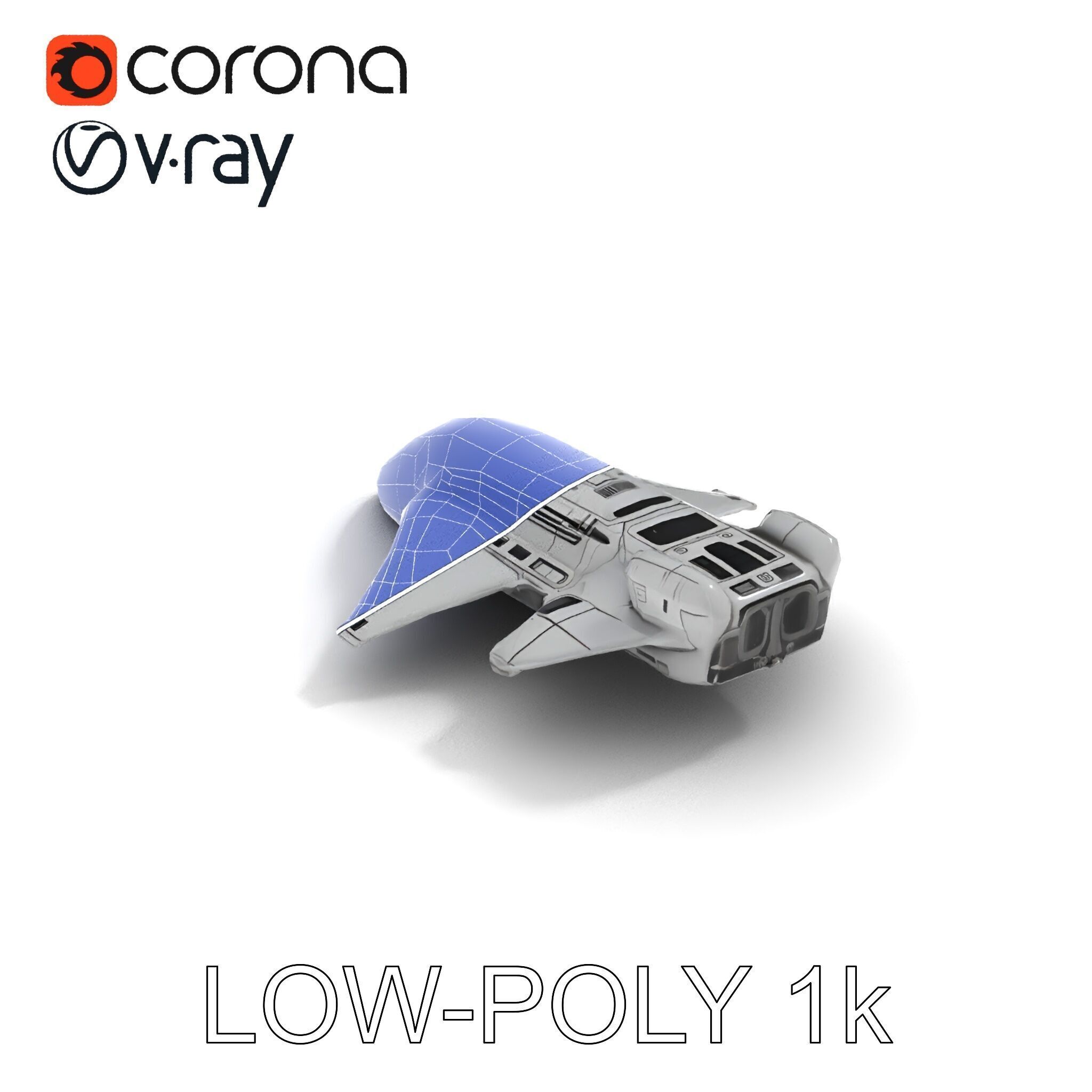 Futuristic Spaceship Model Pack Low-poly 3D model_22