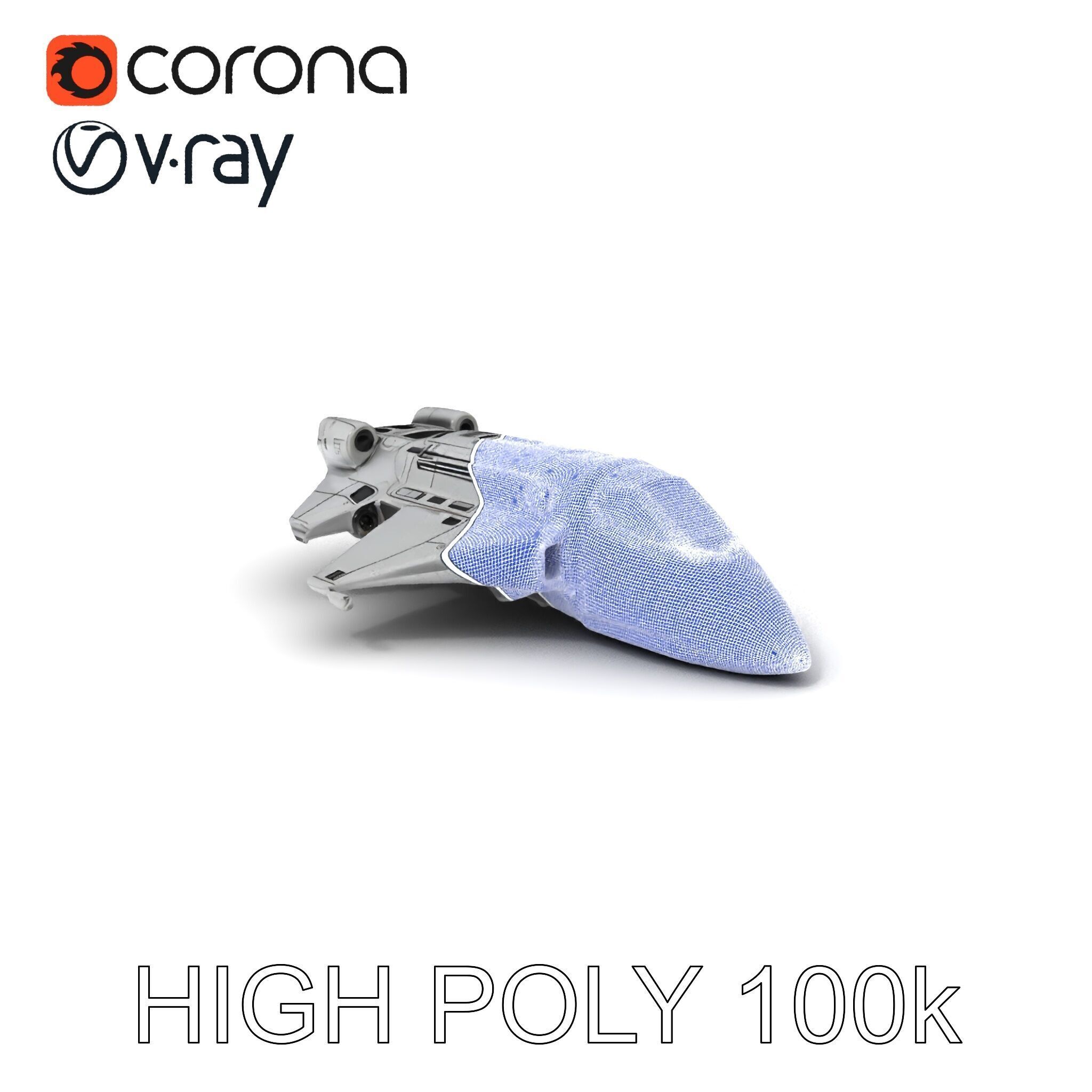 Futuristic Spaceship Model Pack Low-poly 3D model_3