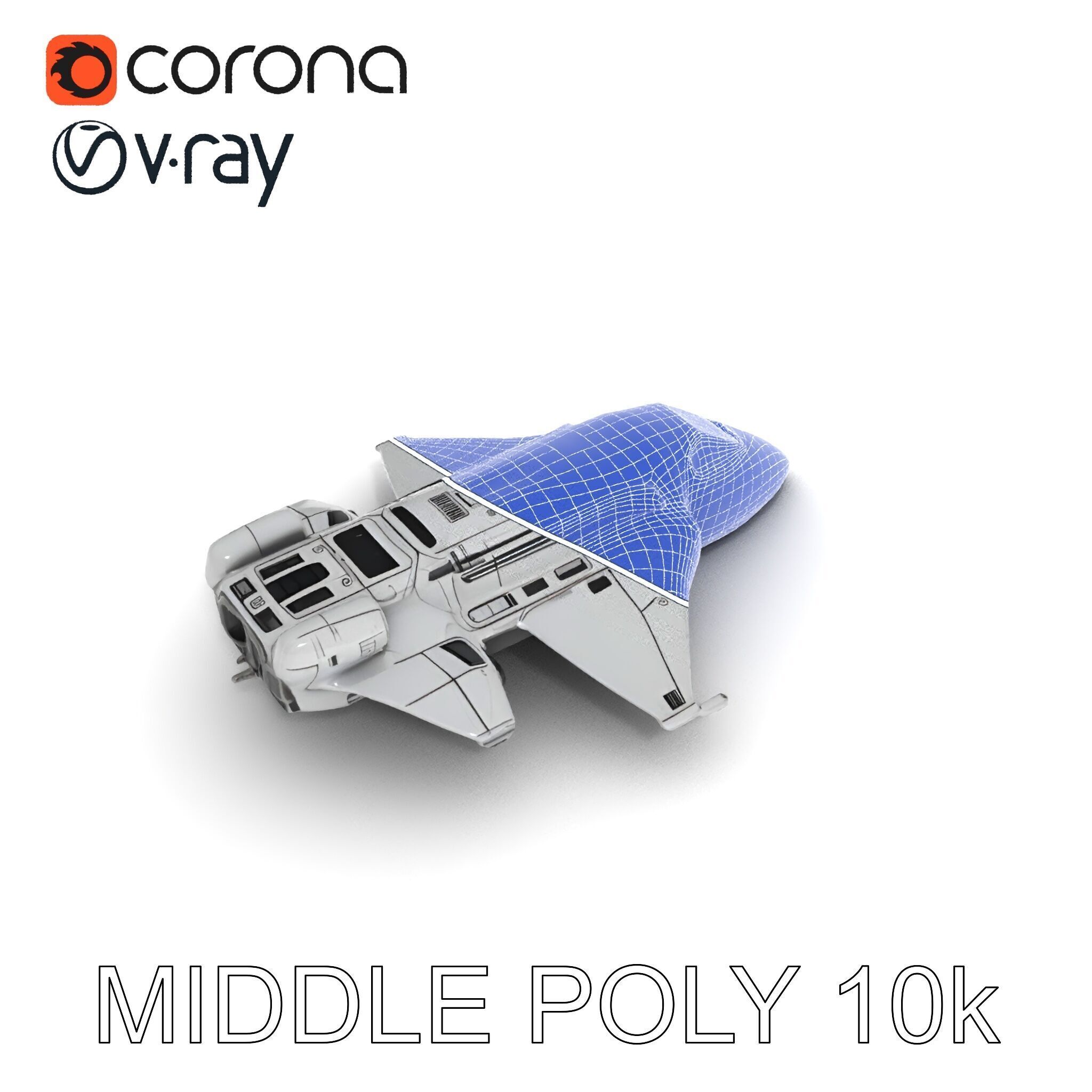 Futuristic Spaceship Model Pack Low-poly 3D model_19