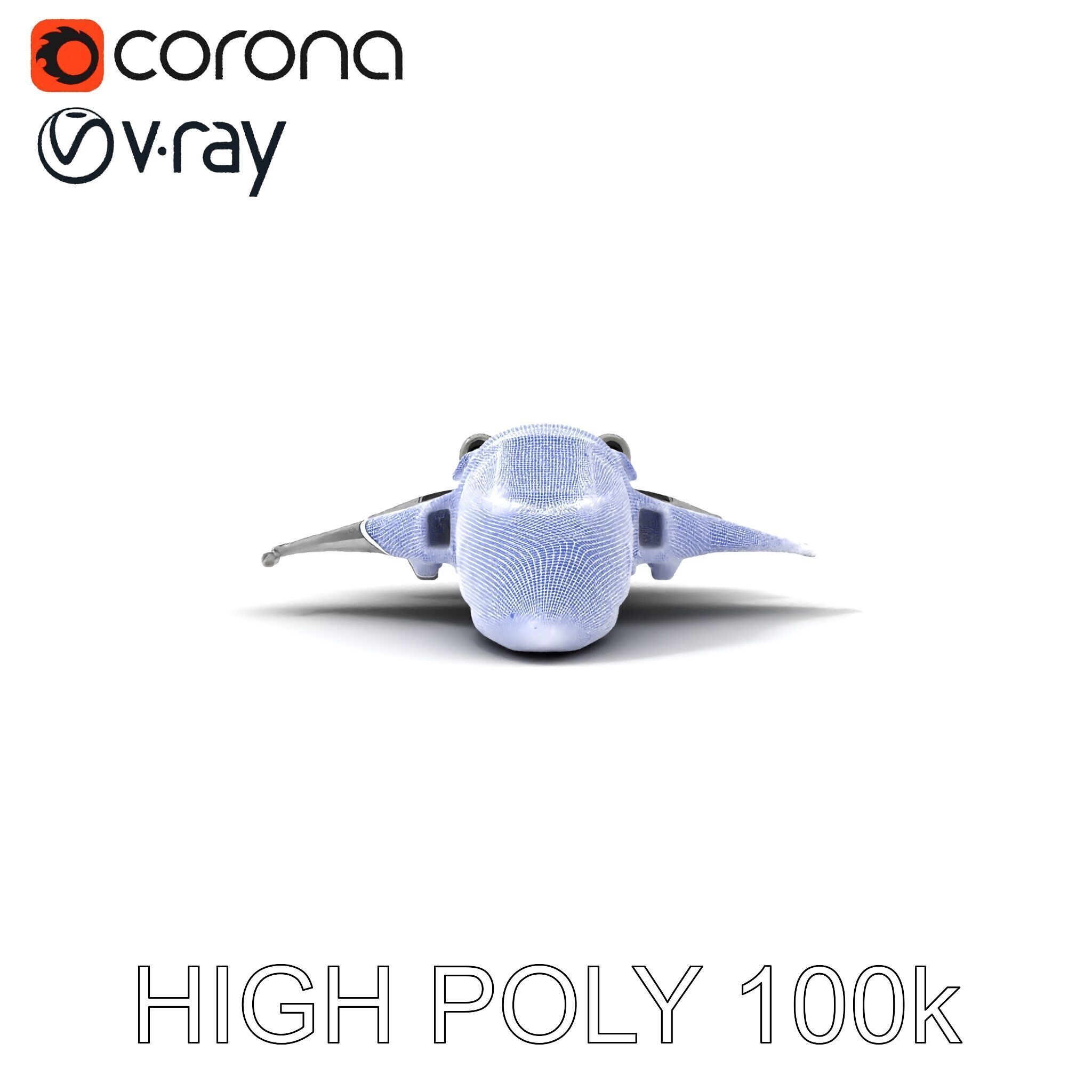 Futuristic Spaceship Model Pack Low-poly 3D model_35
