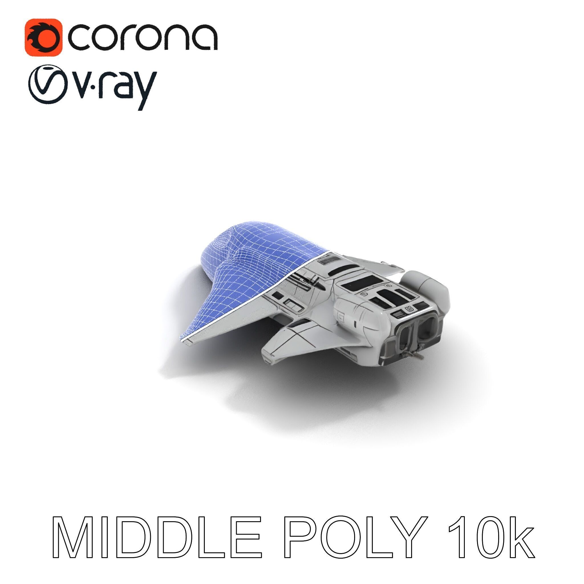 Futuristic Spaceship Model Pack Low-poly 3D model_16