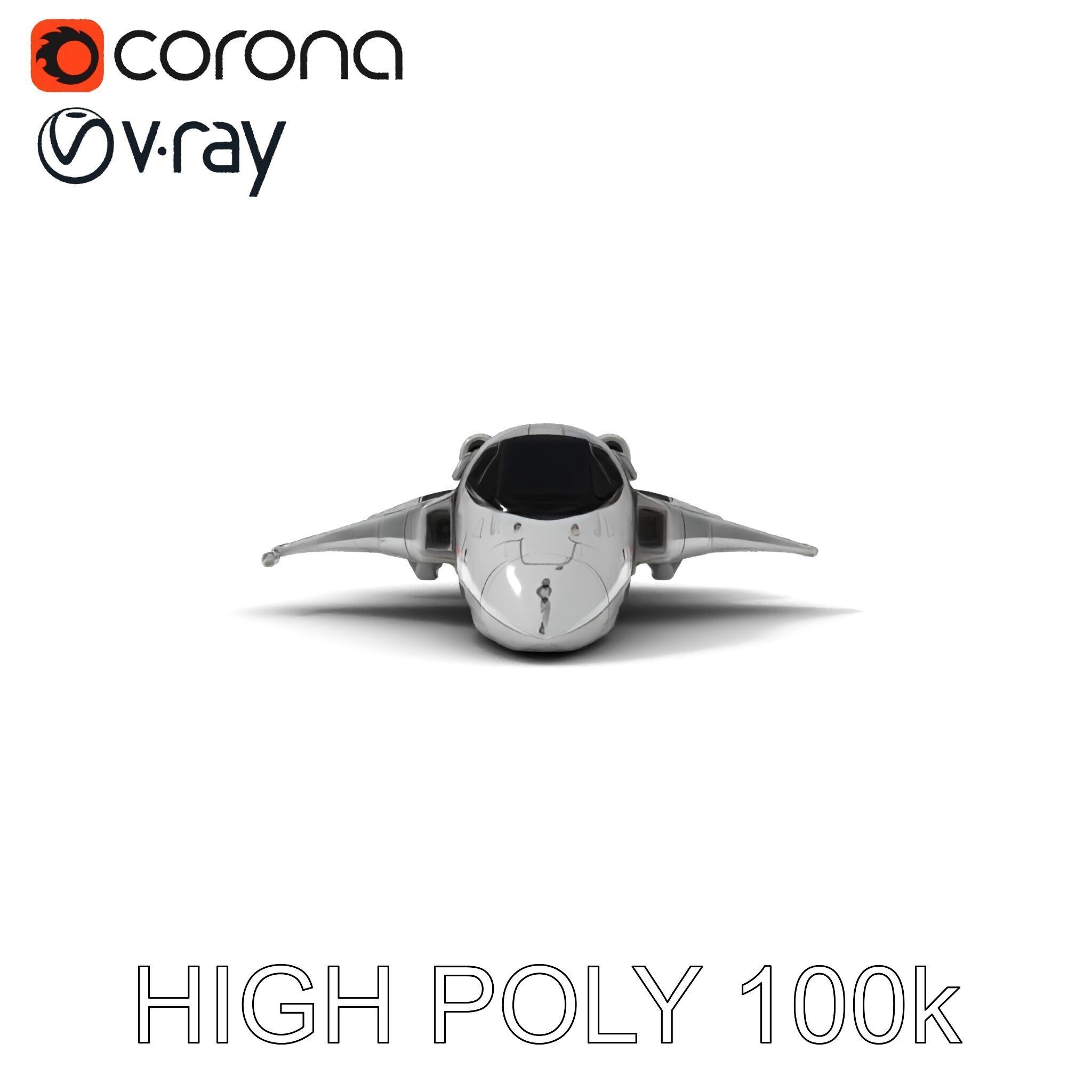 Futuristic Spaceship Model Pack Low-poly 3D model_28