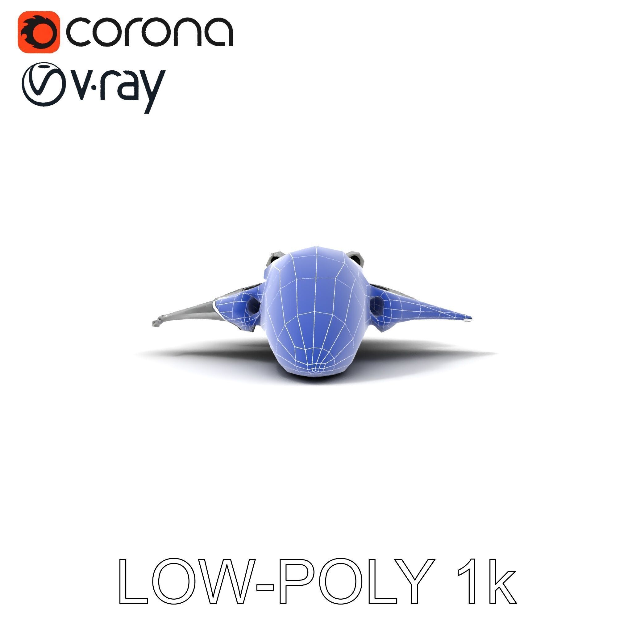Futuristic Spaceship Model Pack Low-poly 3D model_15