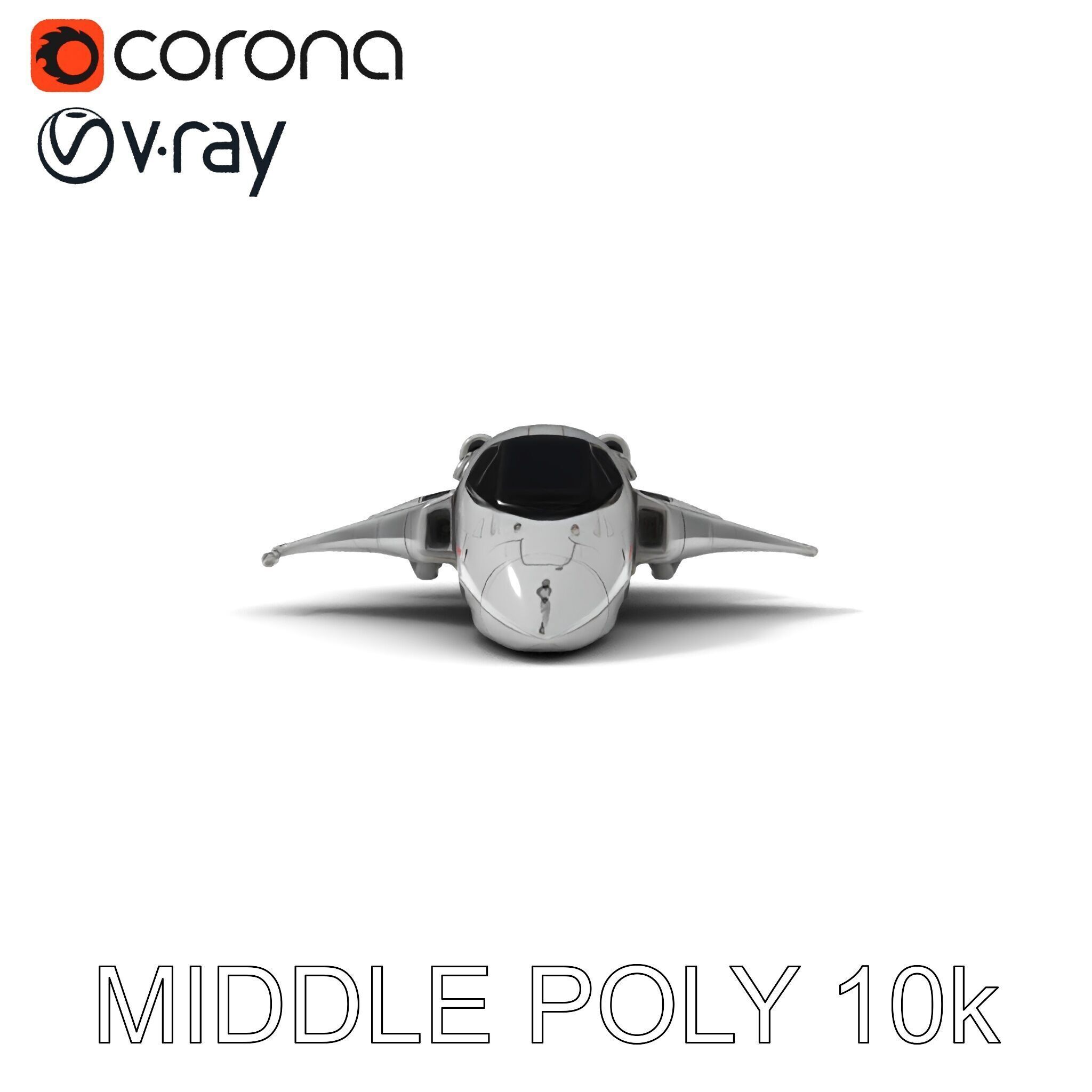 Futuristic Spaceship Model Pack Low-poly 3D model_24