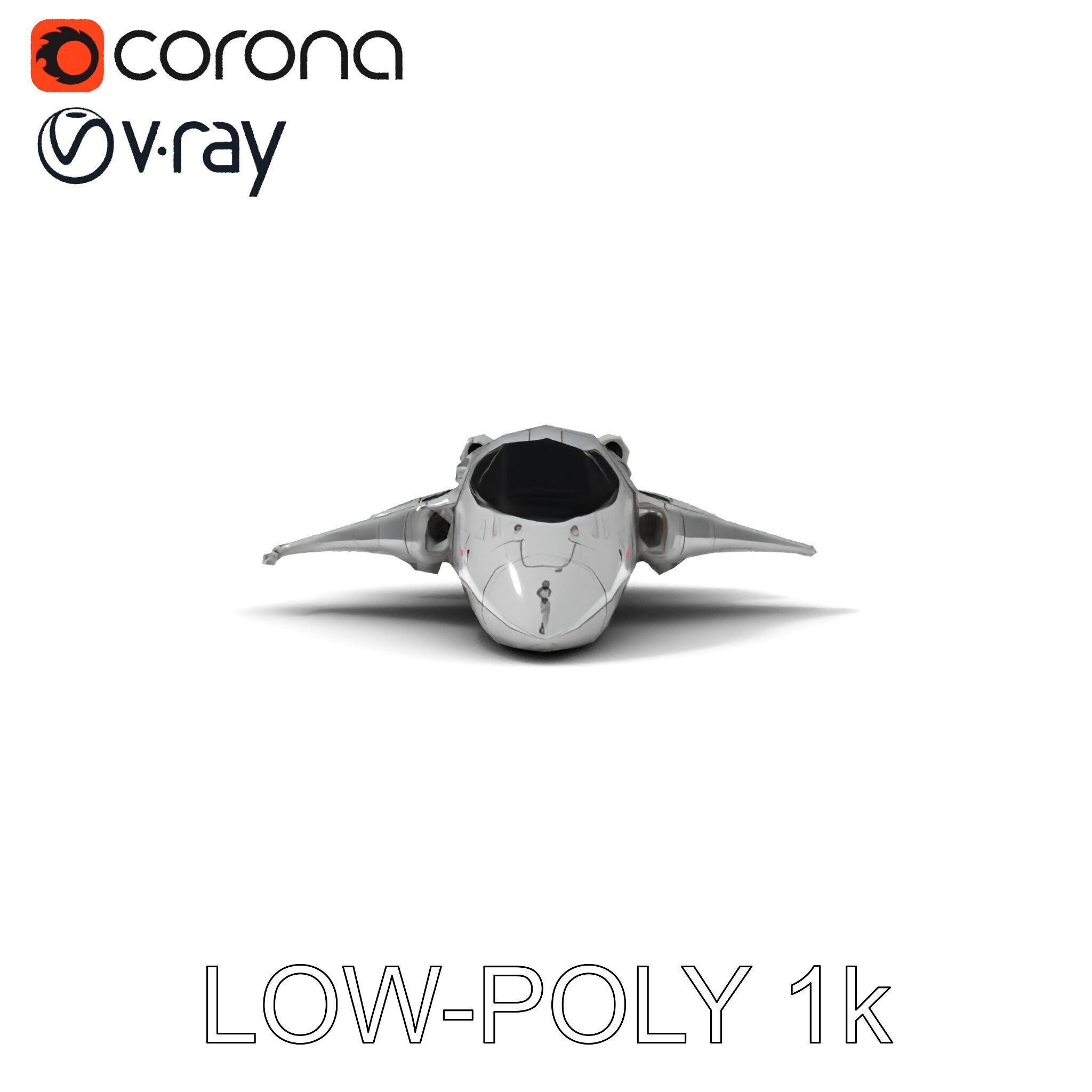 Futuristic Spaceship Model Pack Low-poly 3D model_17