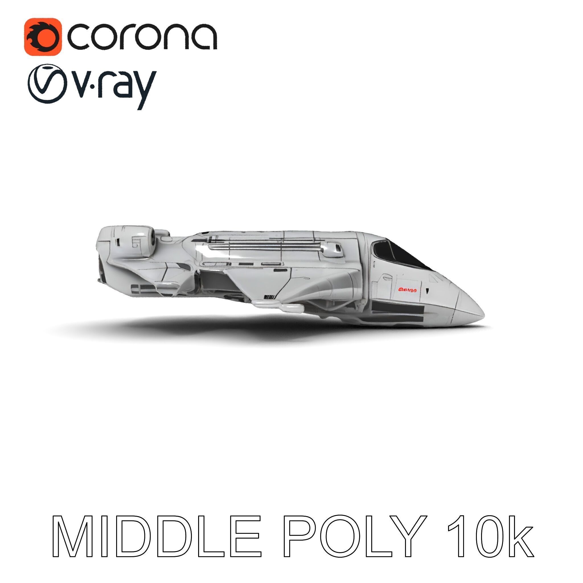 Futuristic Spaceship Model Pack Low-poly 3D model_6