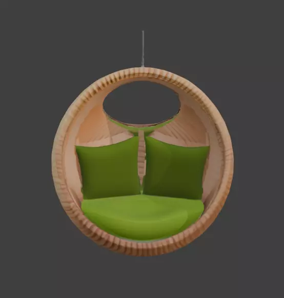 Hanging Rounded Chair Game-Ready 3D Model with PBR Textures Low-poly 3D model