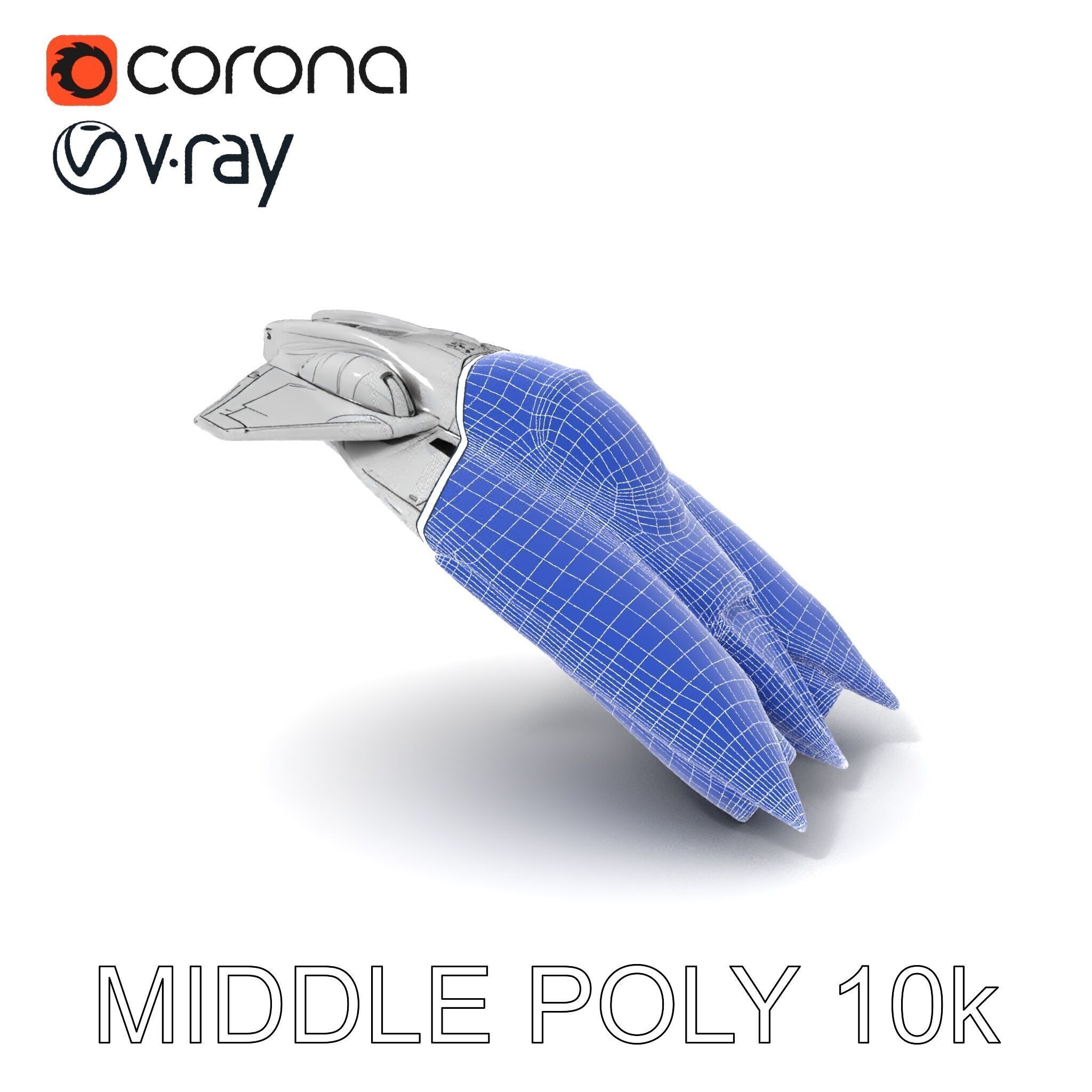 Futuristic Silver Spaceship Model Pack Low-poly 3D model_33
