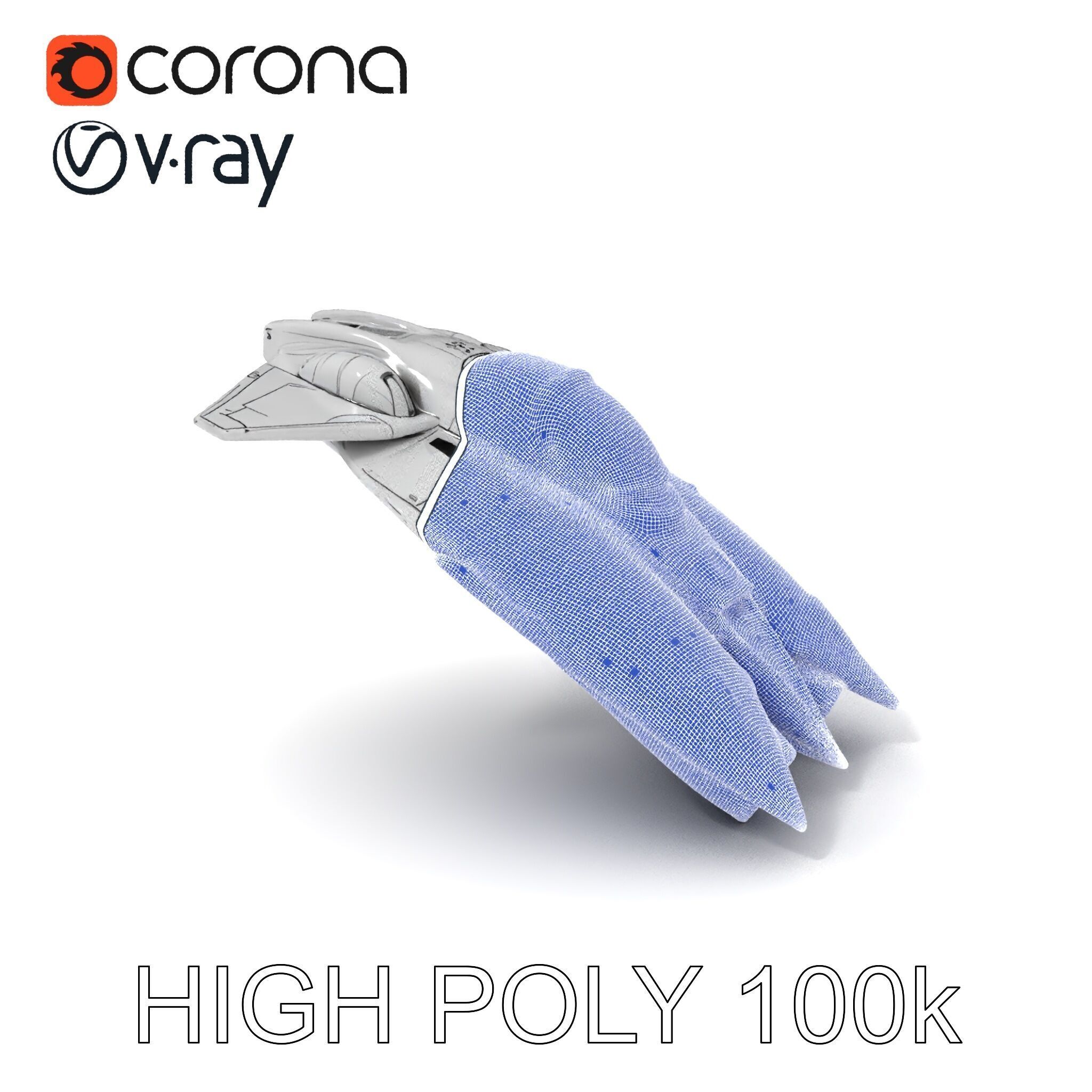 Futuristic Silver Spaceship Model Pack Low-poly 3D model_3