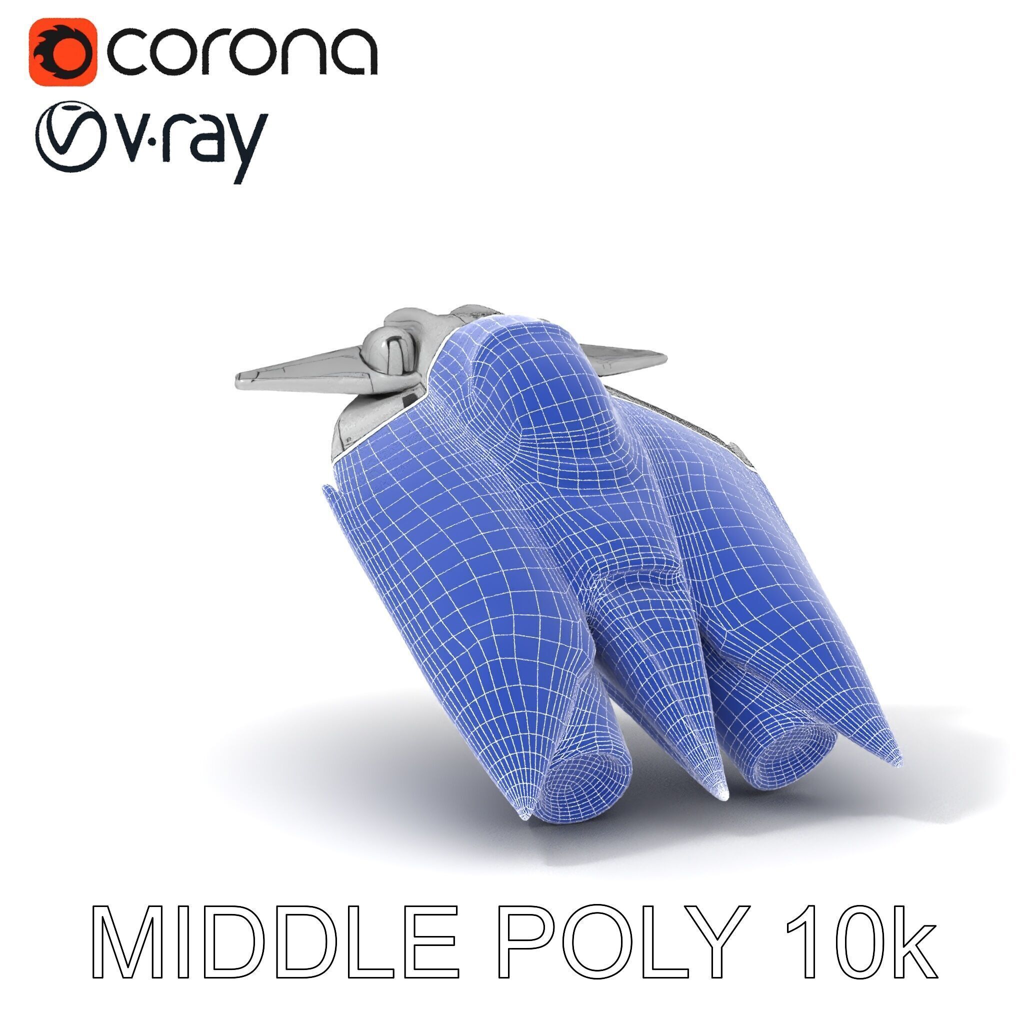 Futuristic Silver Spaceship Model Pack Low-poly 3D model_25