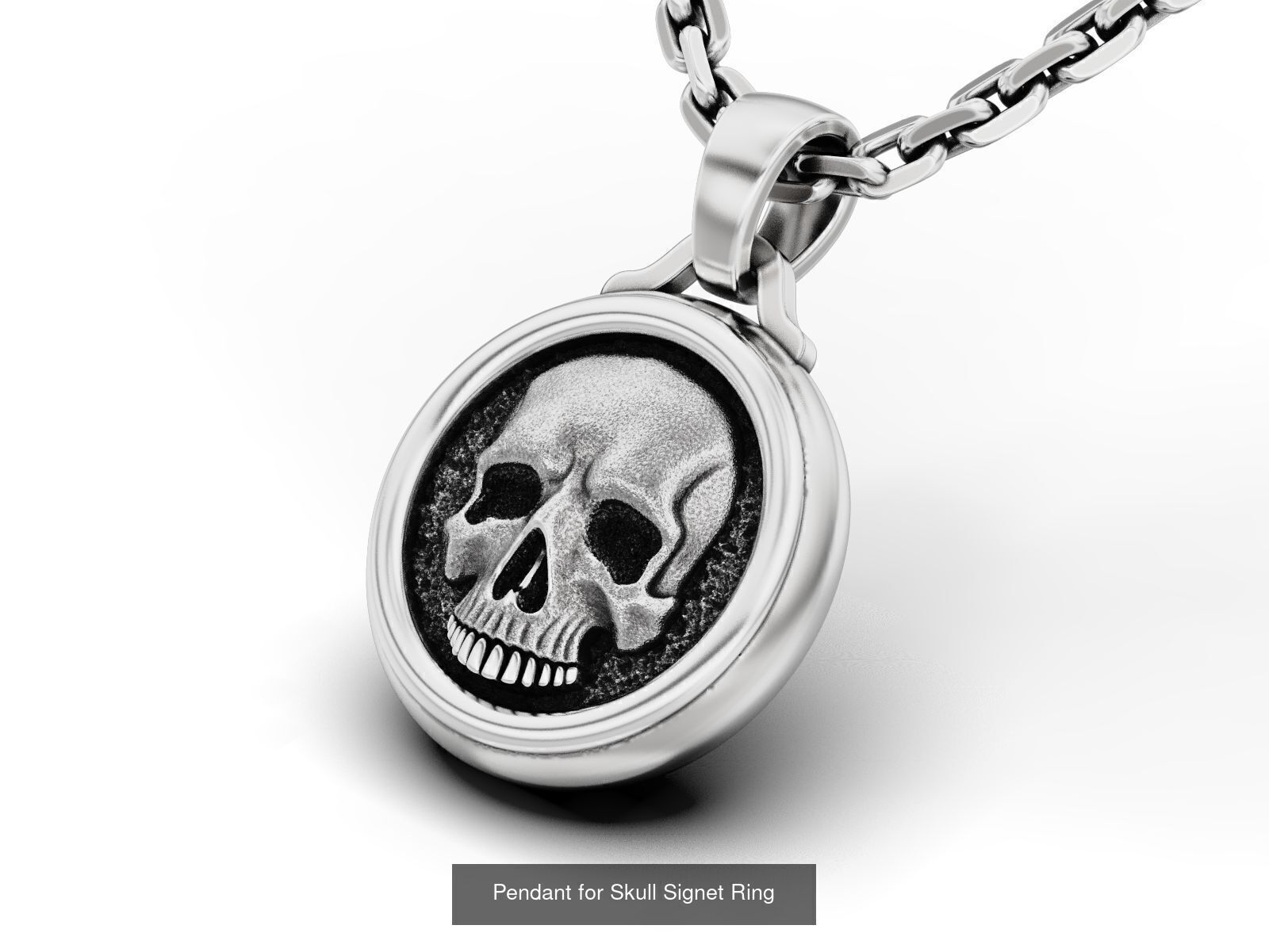 Skull Signet Ring and Pendant 3D Model Collection_6