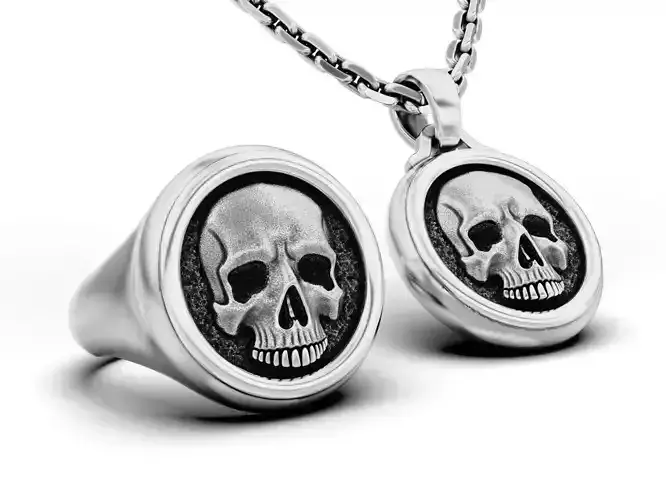 Skull Signet Ring and Pendant 3D Model Collection