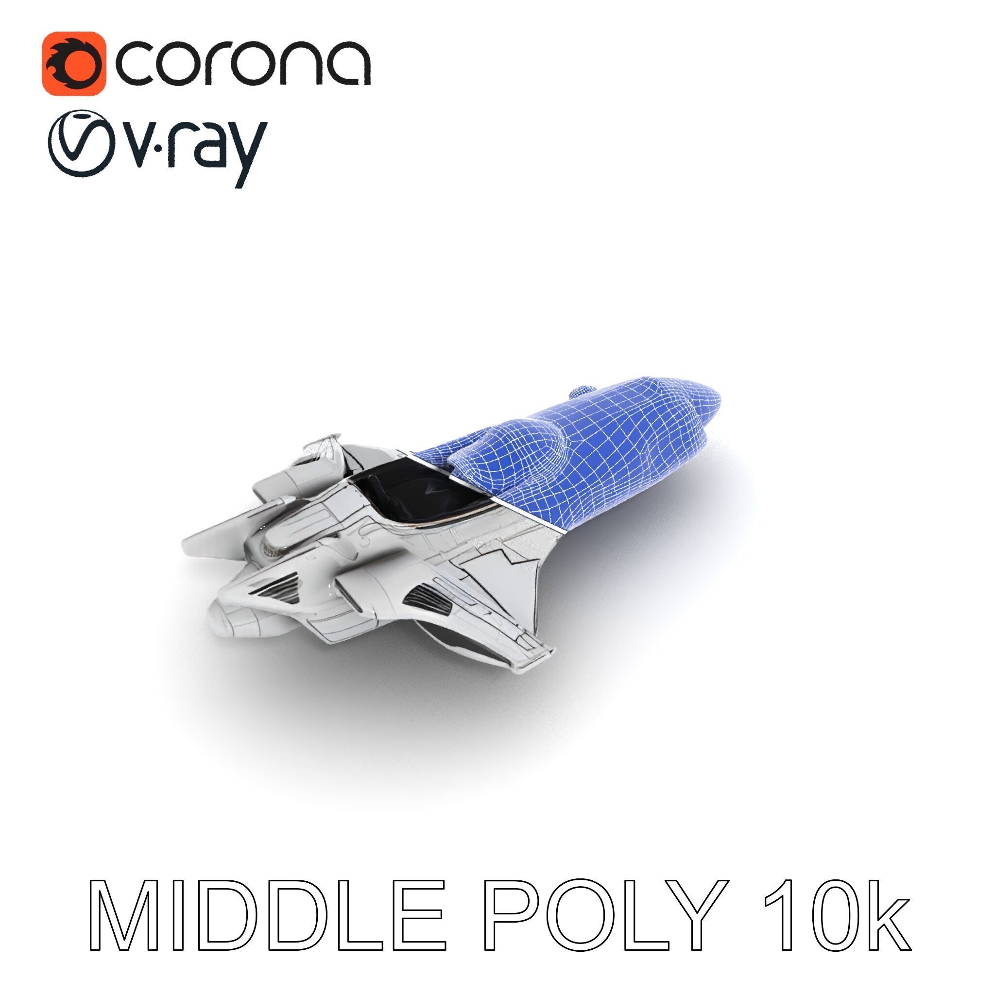 Futuristic Spaceship Model Pack Low-poly 3D model_16