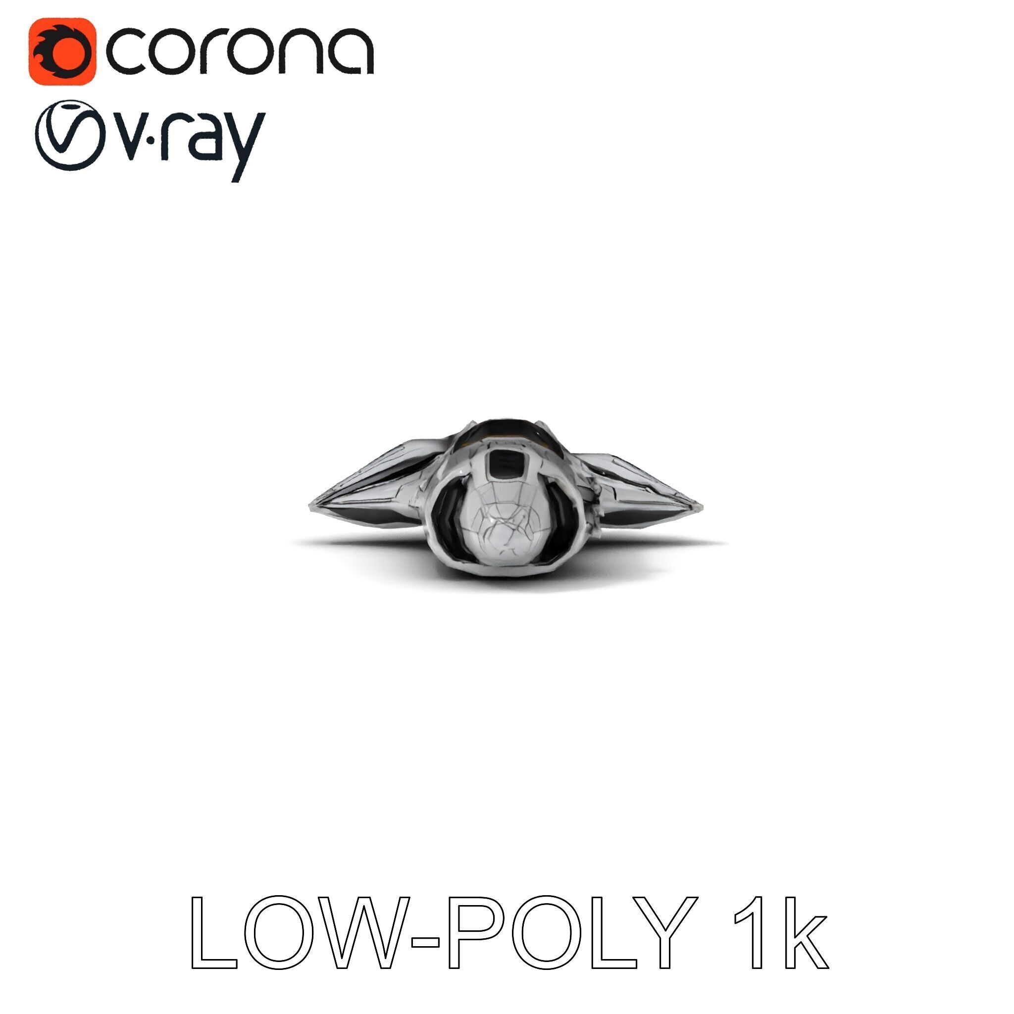 Futuristic Spaceship Model Pack Low-poly 3D model_28