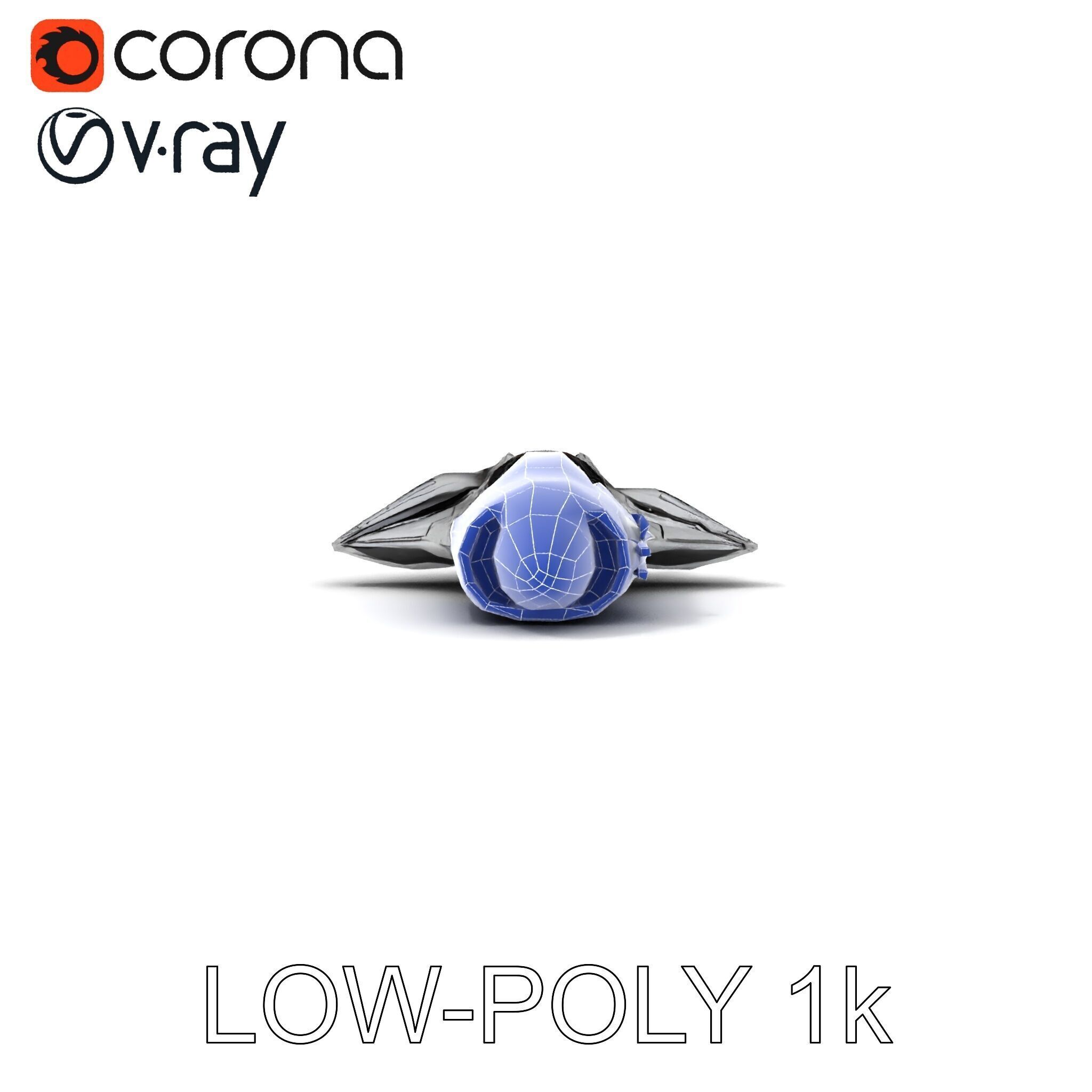 Futuristic Spaceship Model Pack Low-poly 3D model_13