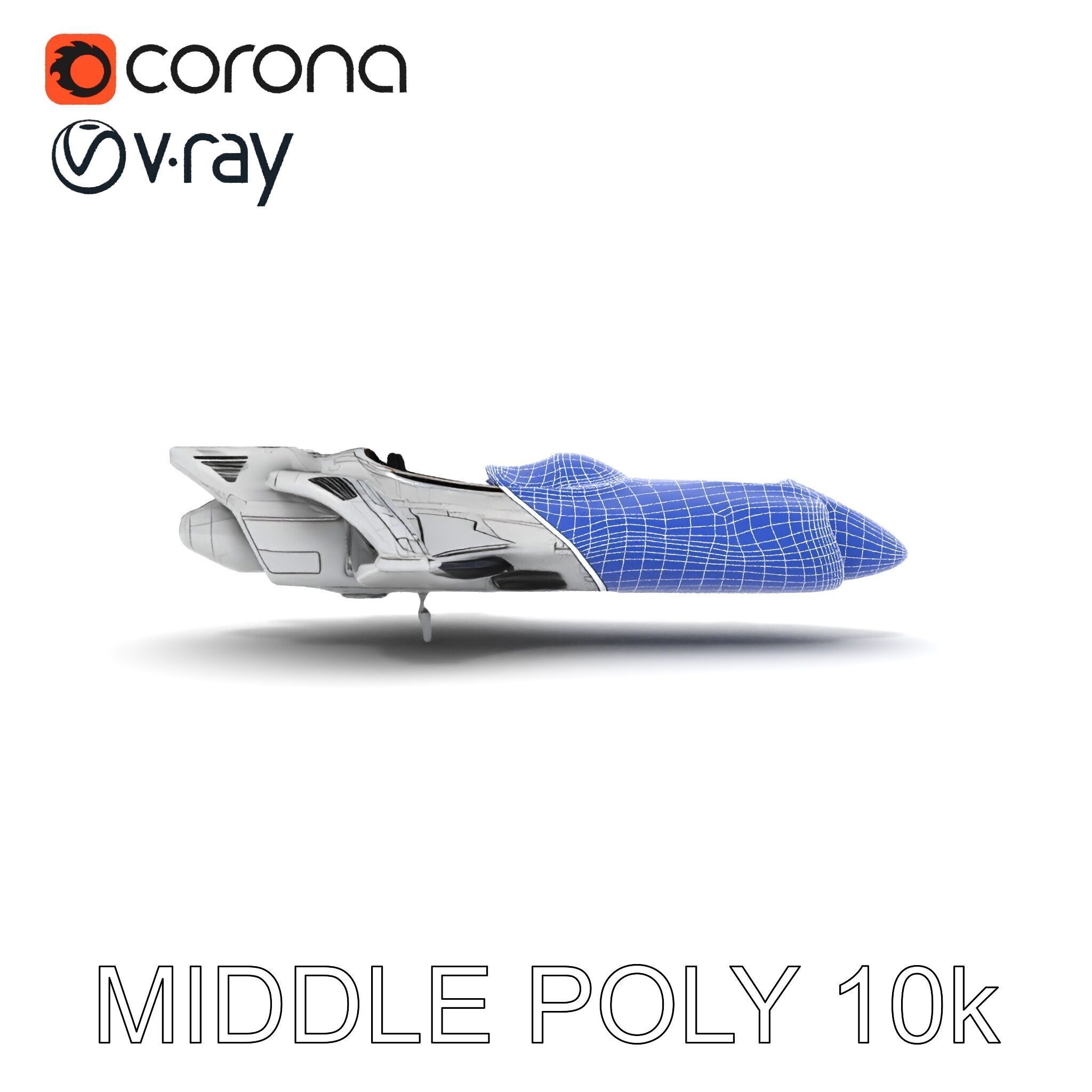 Futuristic Spaceship Model Pack Low-poly 3D model_9