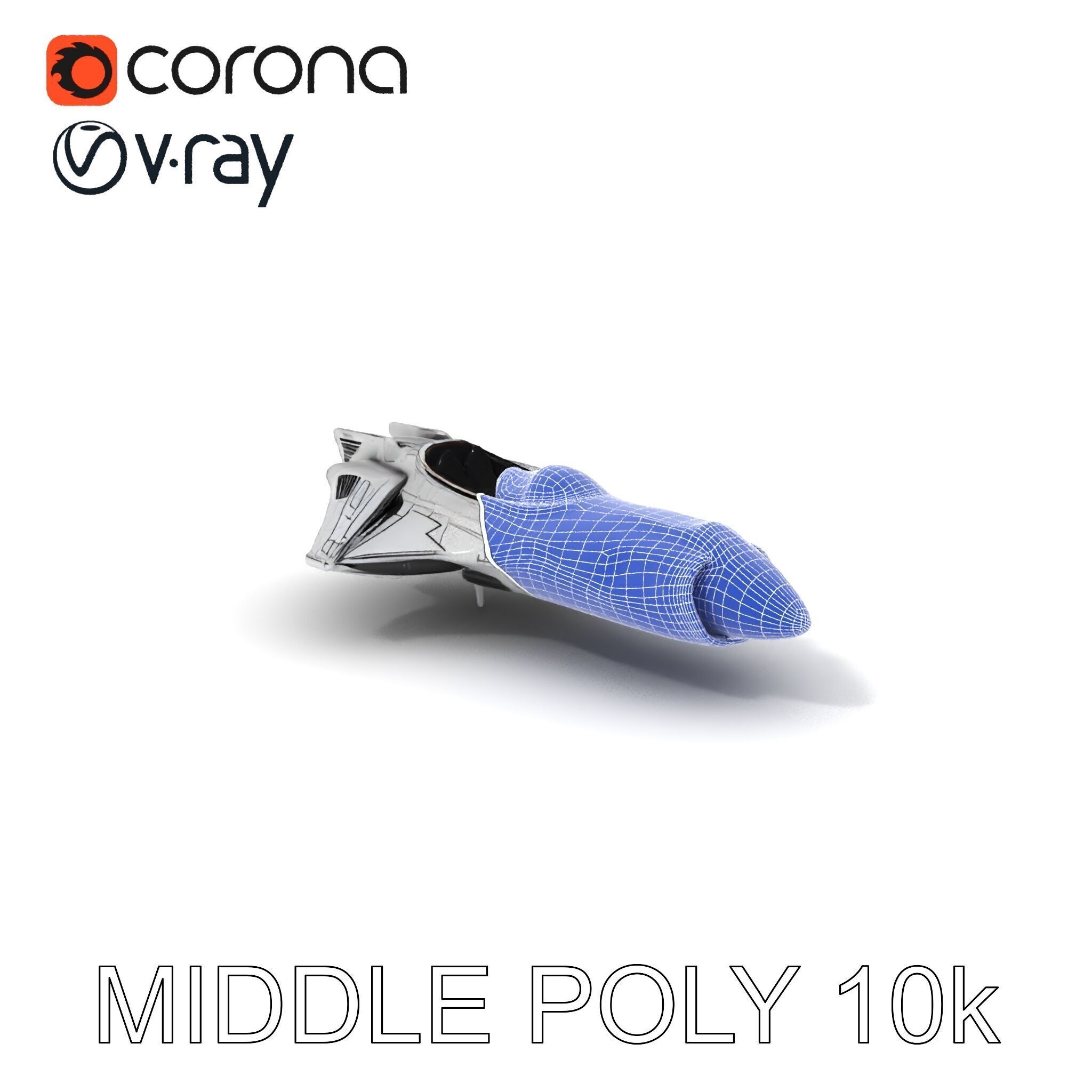 Futuristic Spaceship Model Pack Low-poly 3D model_19