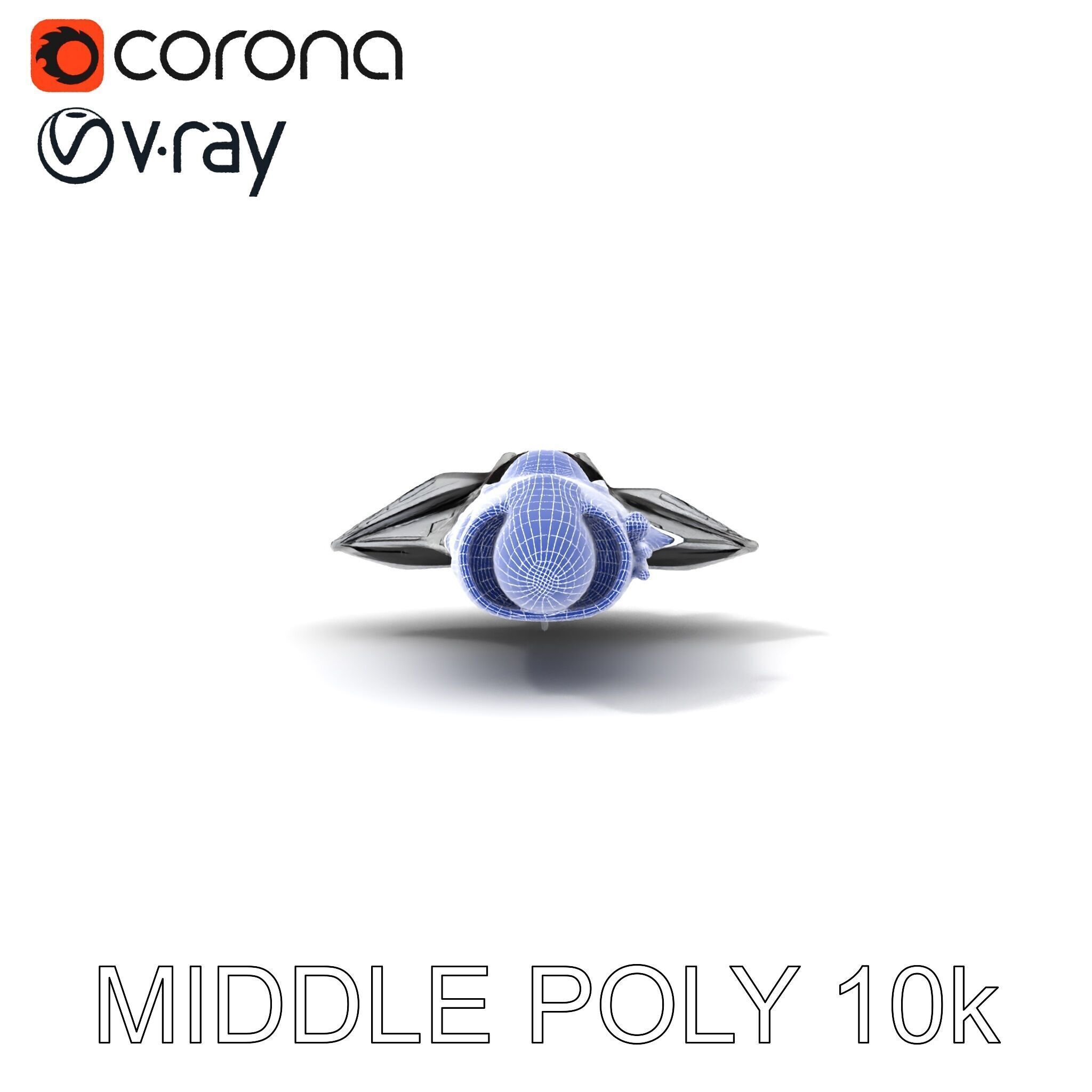 Futuristic Spaceship Model Pack Low-poly 3D model_29