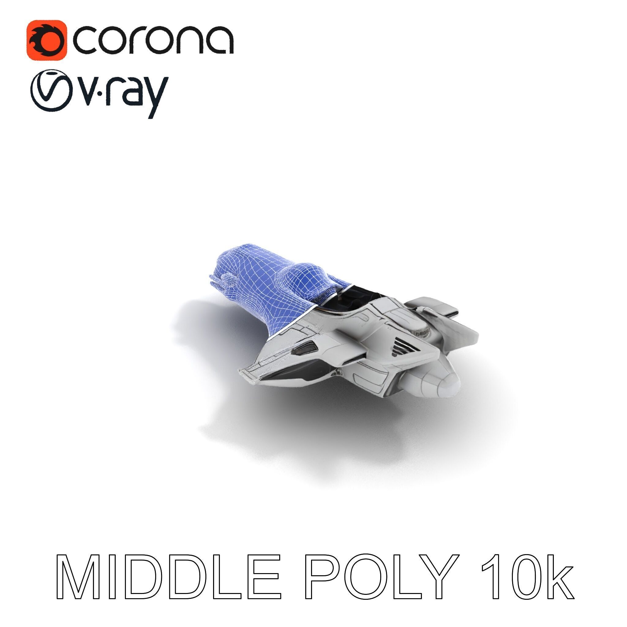 Futuristic Spaceship Model Pack Low-poly 3D model_25