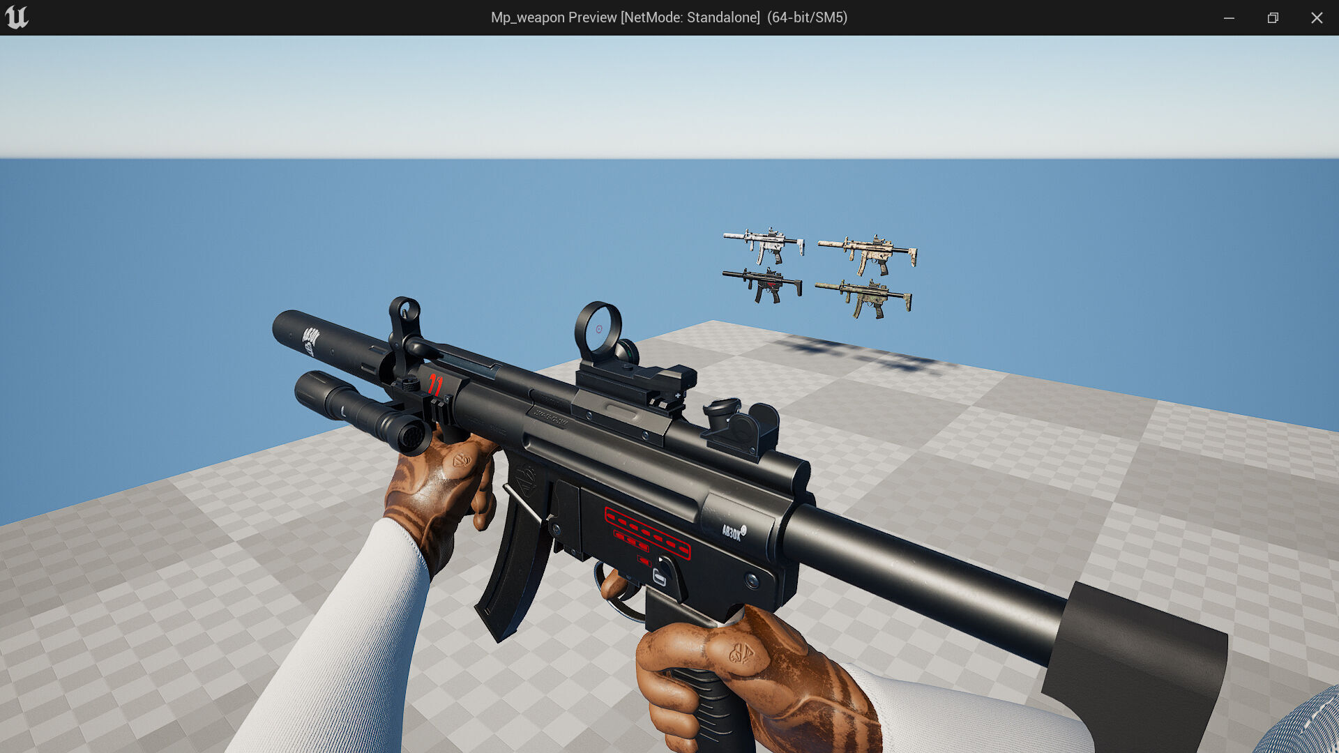 MP5K Weapon Fps - Tps Low-poly 3D model_10