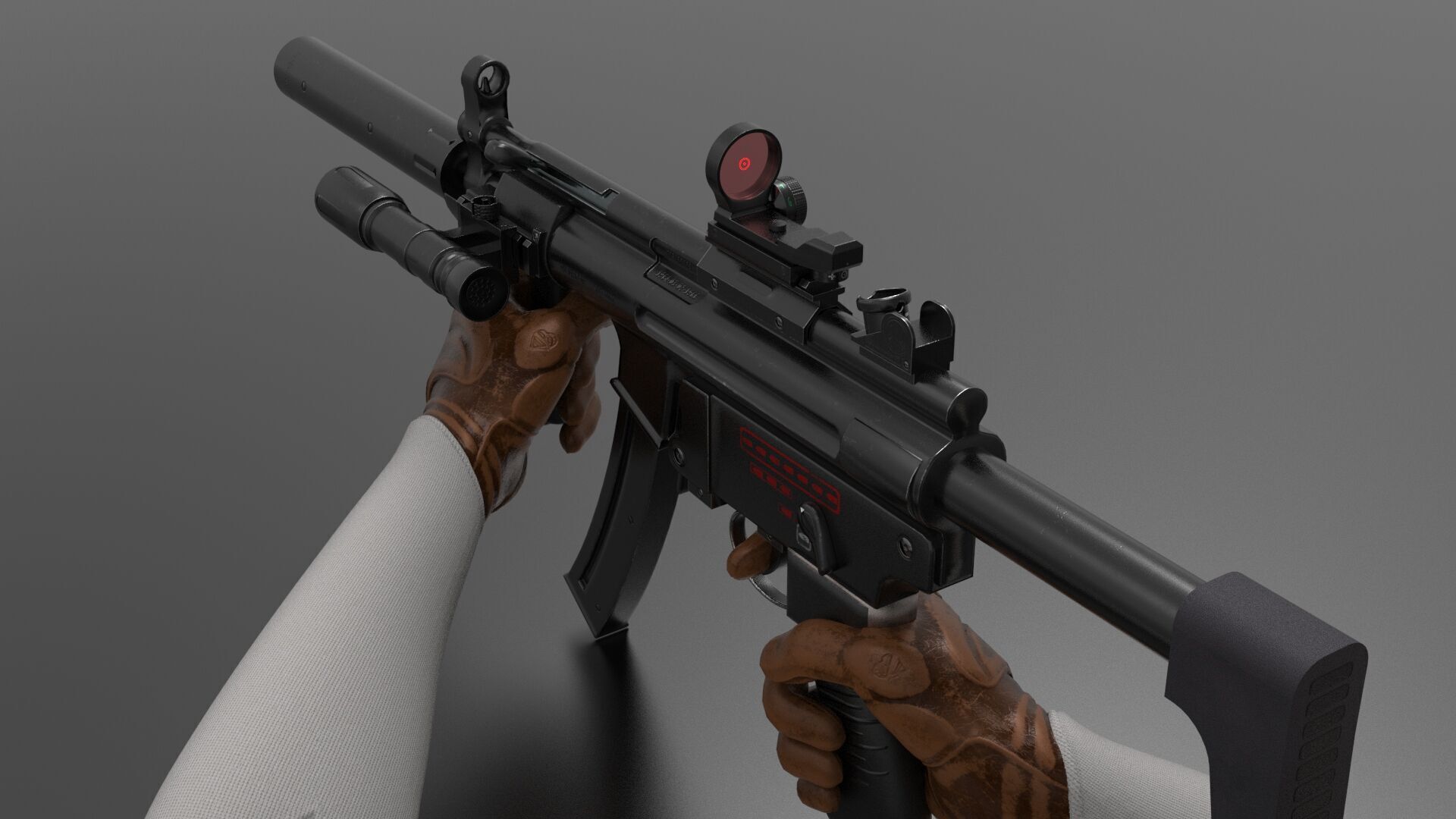 MP5K Weapon Fps - Tps Low-poly 3D model_5